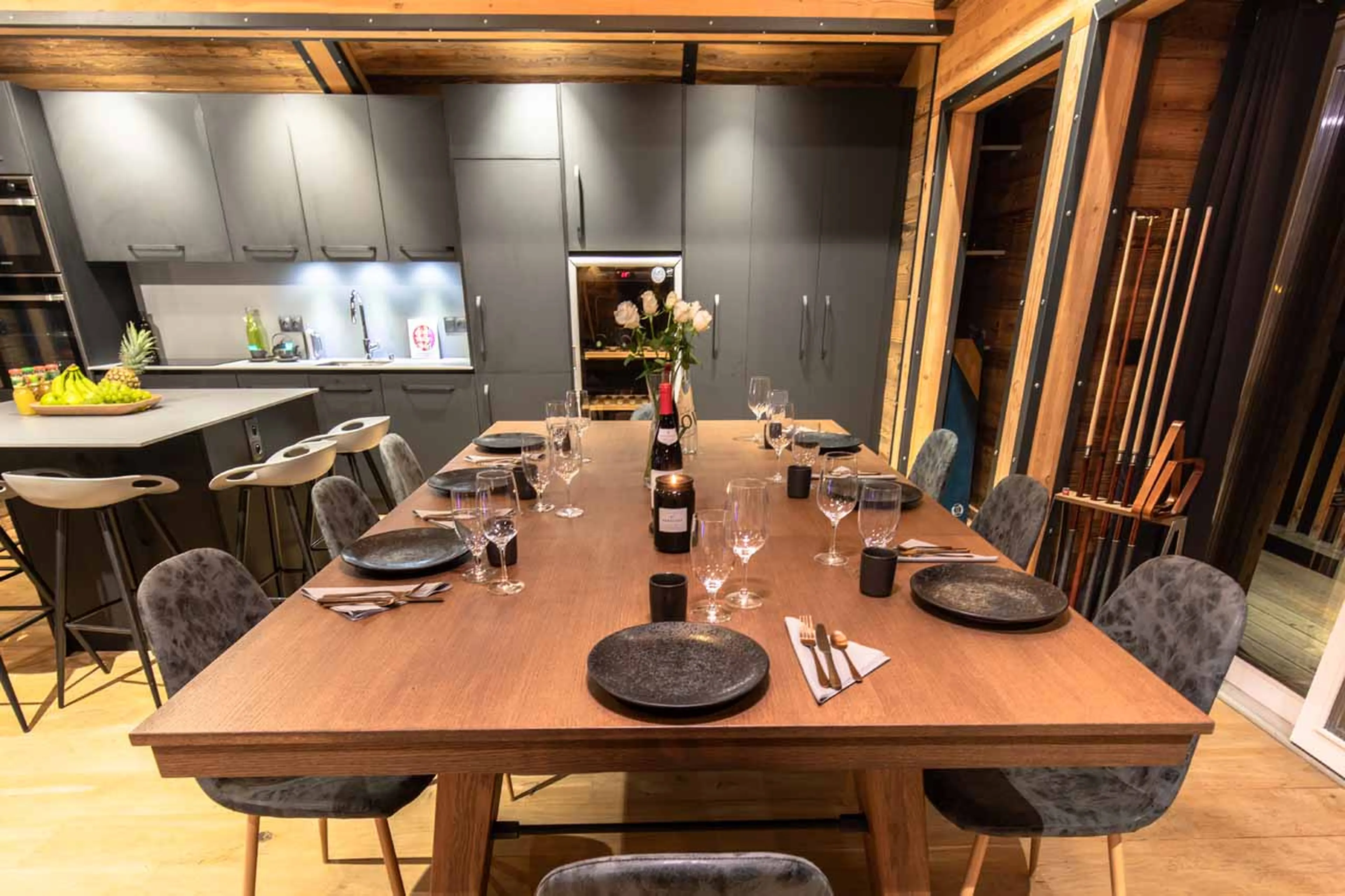 Dining table at  Chalet Merveilles in Tignes