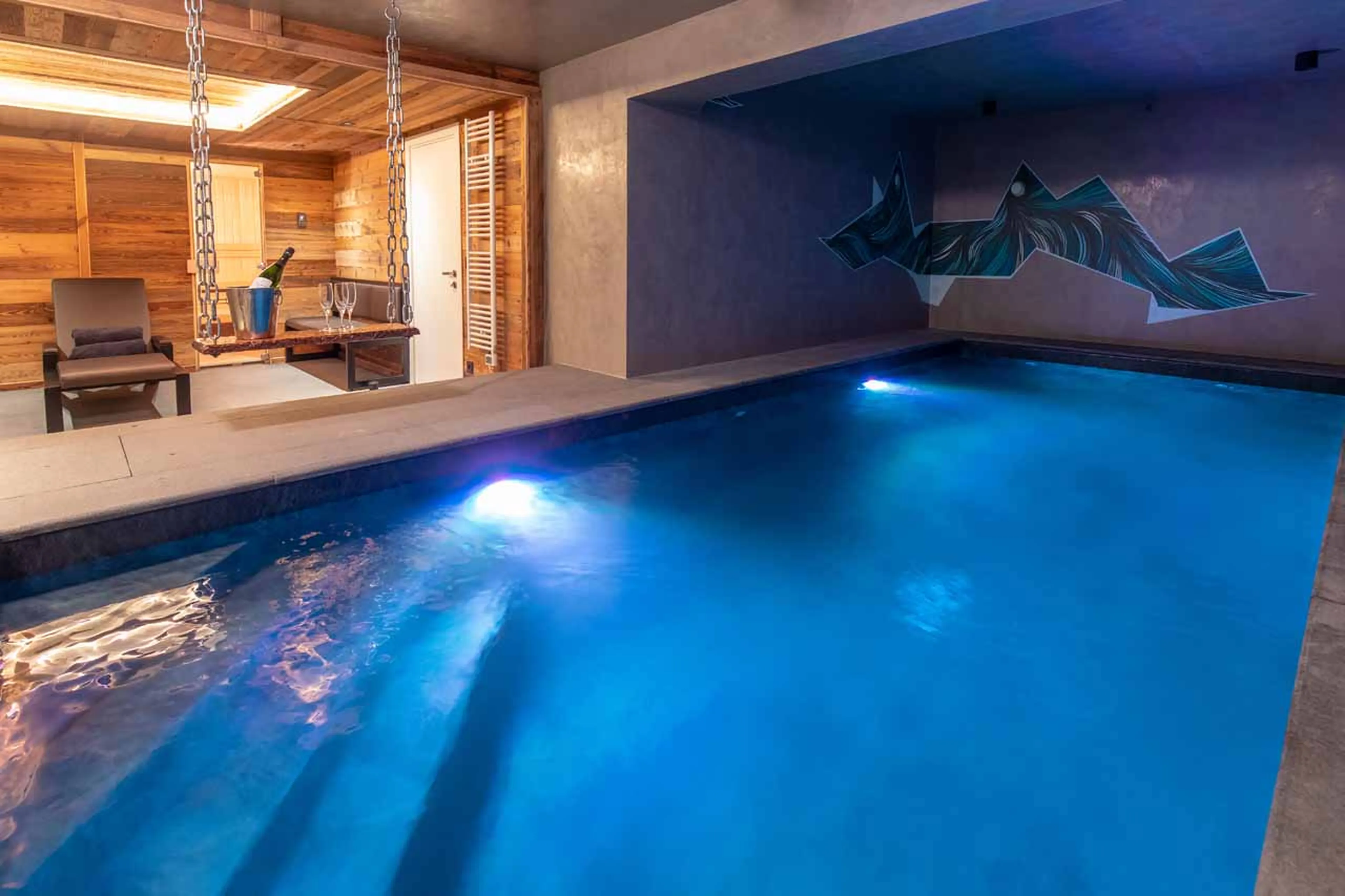 Indoor pool at  Chalet Merveilles in Tignes