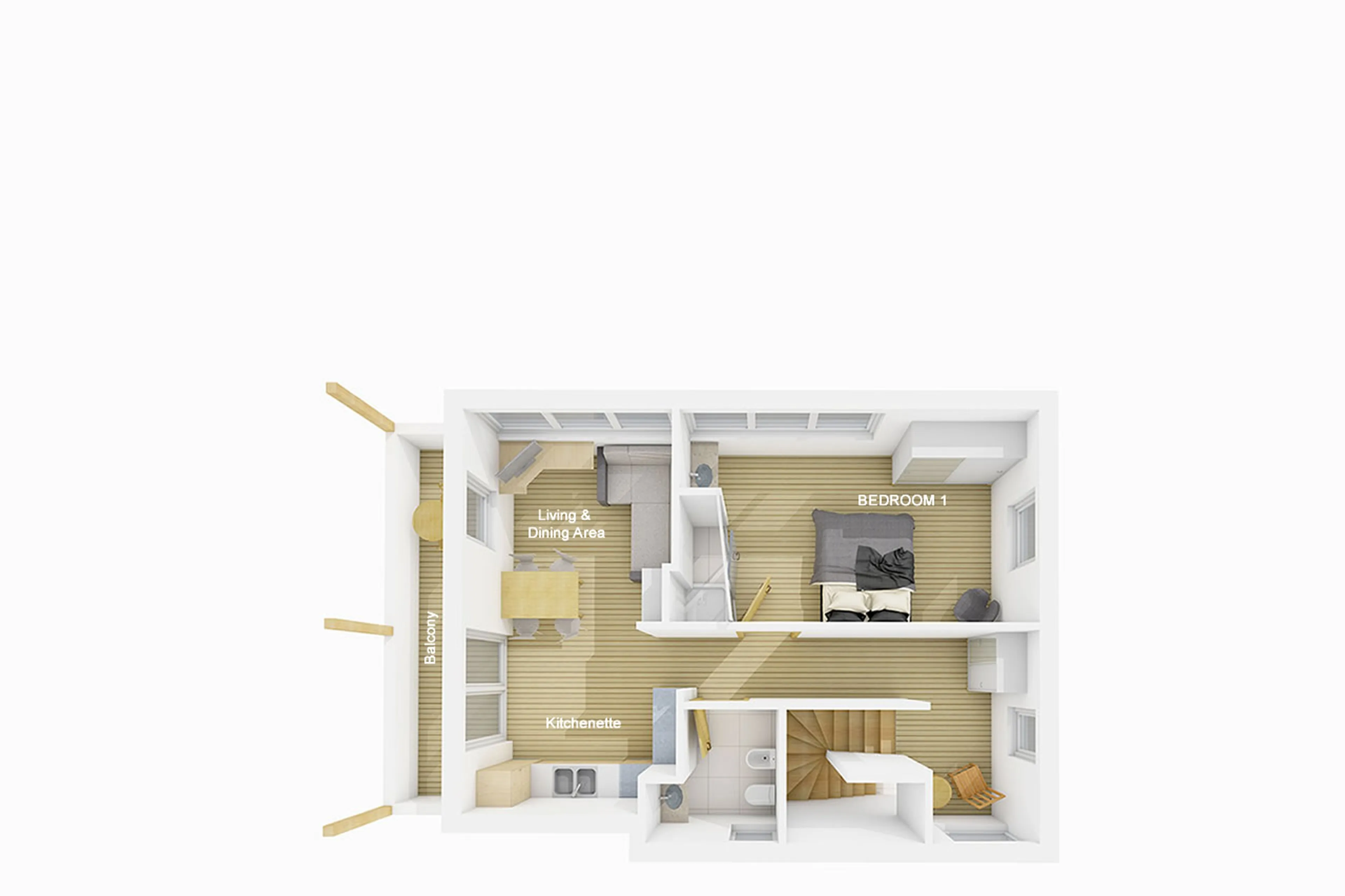 Level 2 floor plan of Chalet Mi Amur in Alta Badia