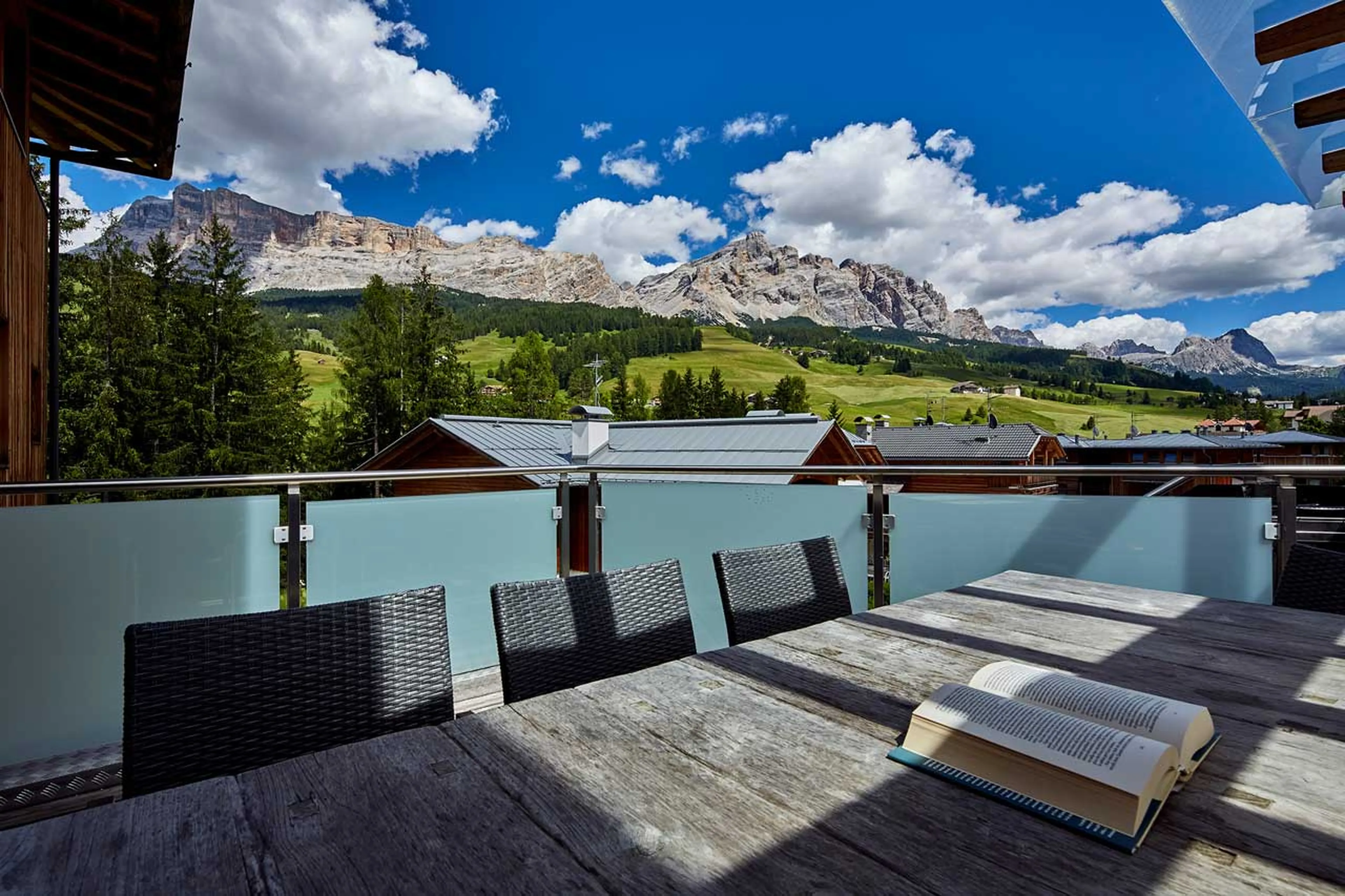 Terrace at Chalet Mi Amur in Alta Badia