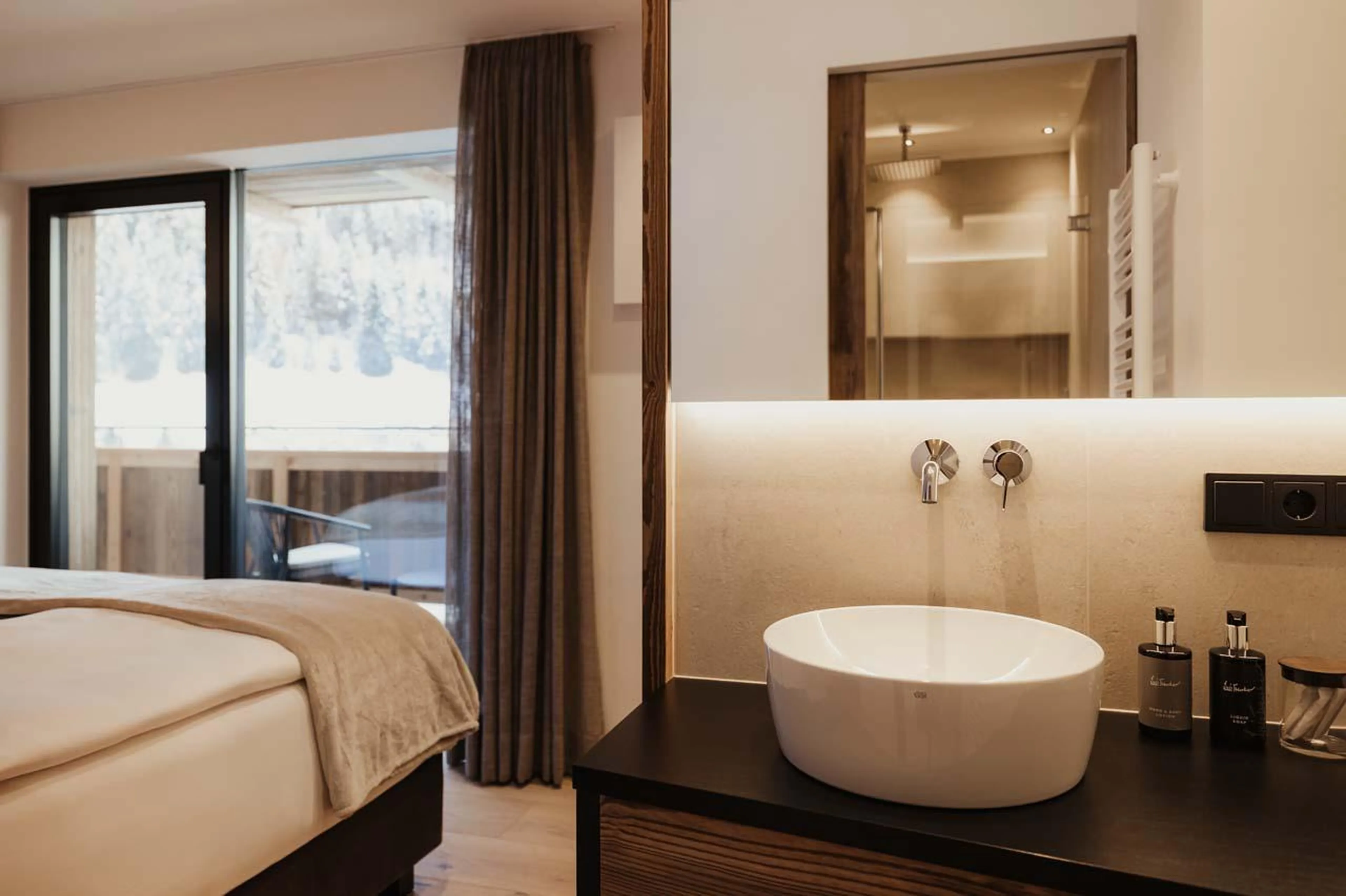 Modern and comfortable bedroom at Chalet Mile 2 in Val Gardena