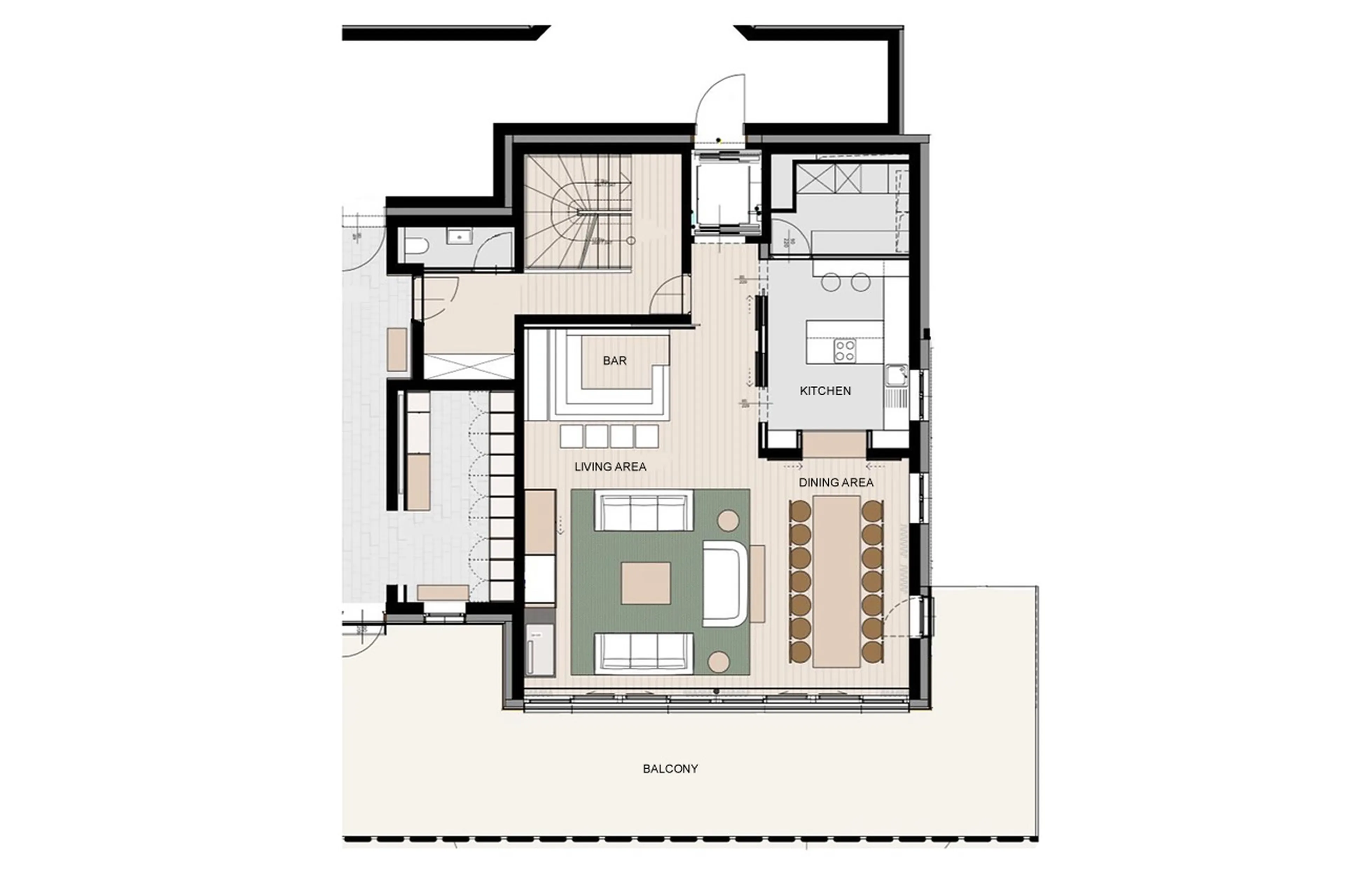 Level 1 floor plan of Chalet Mimi in Lech