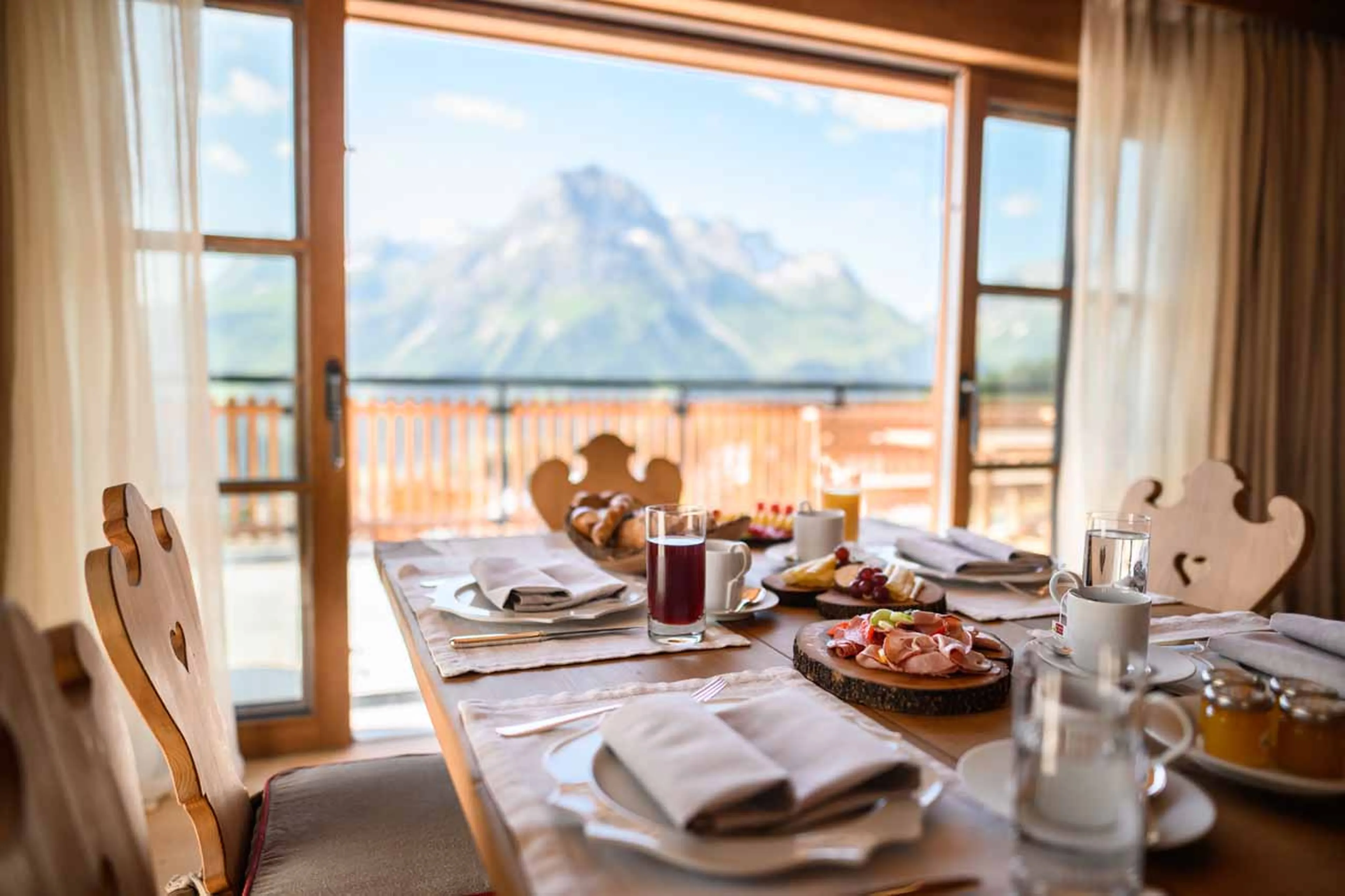 Views from the dining table at Chalet Mimi in Lech