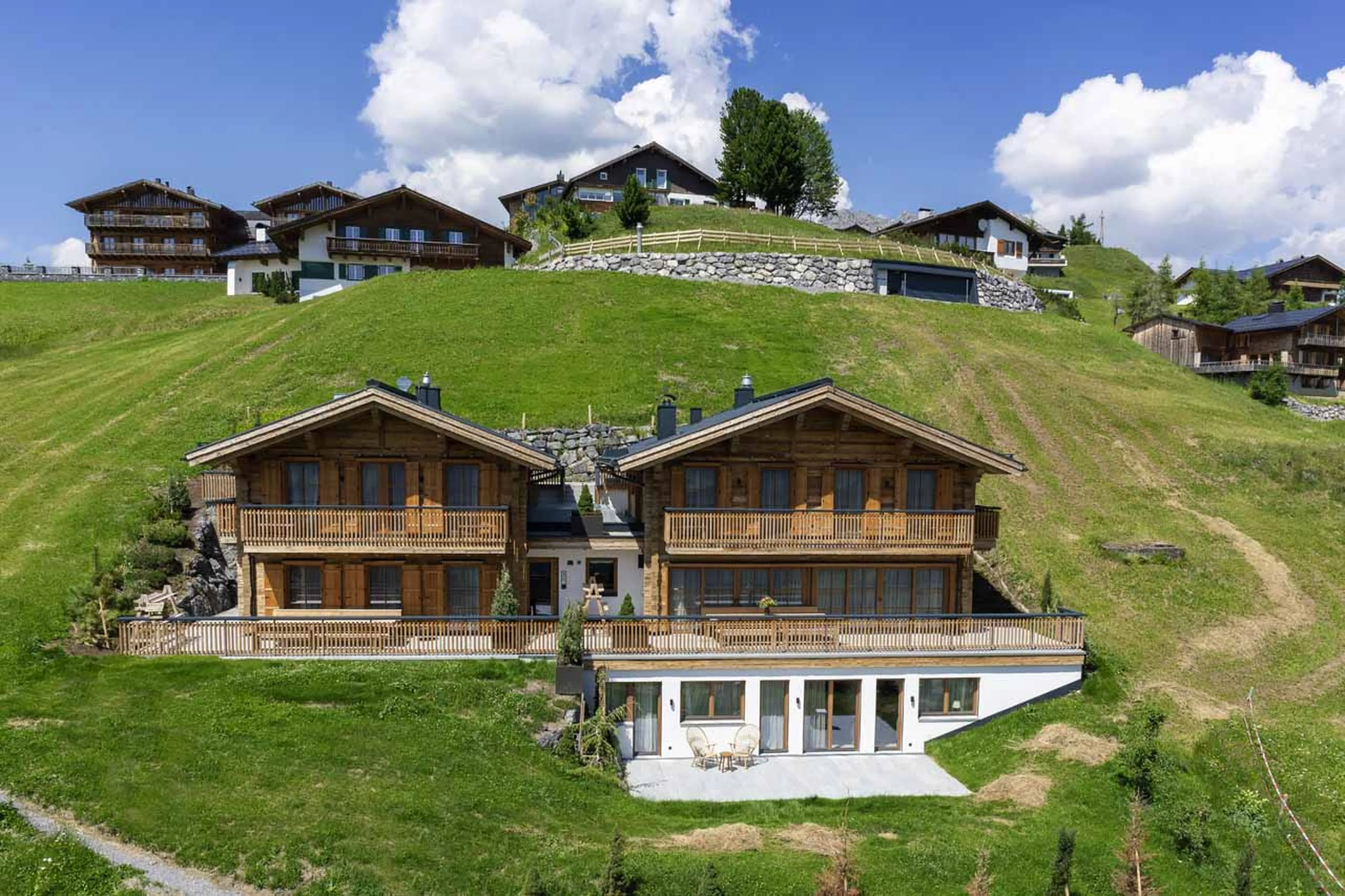 Terrace and balconies at Chalet Mimi in Lech