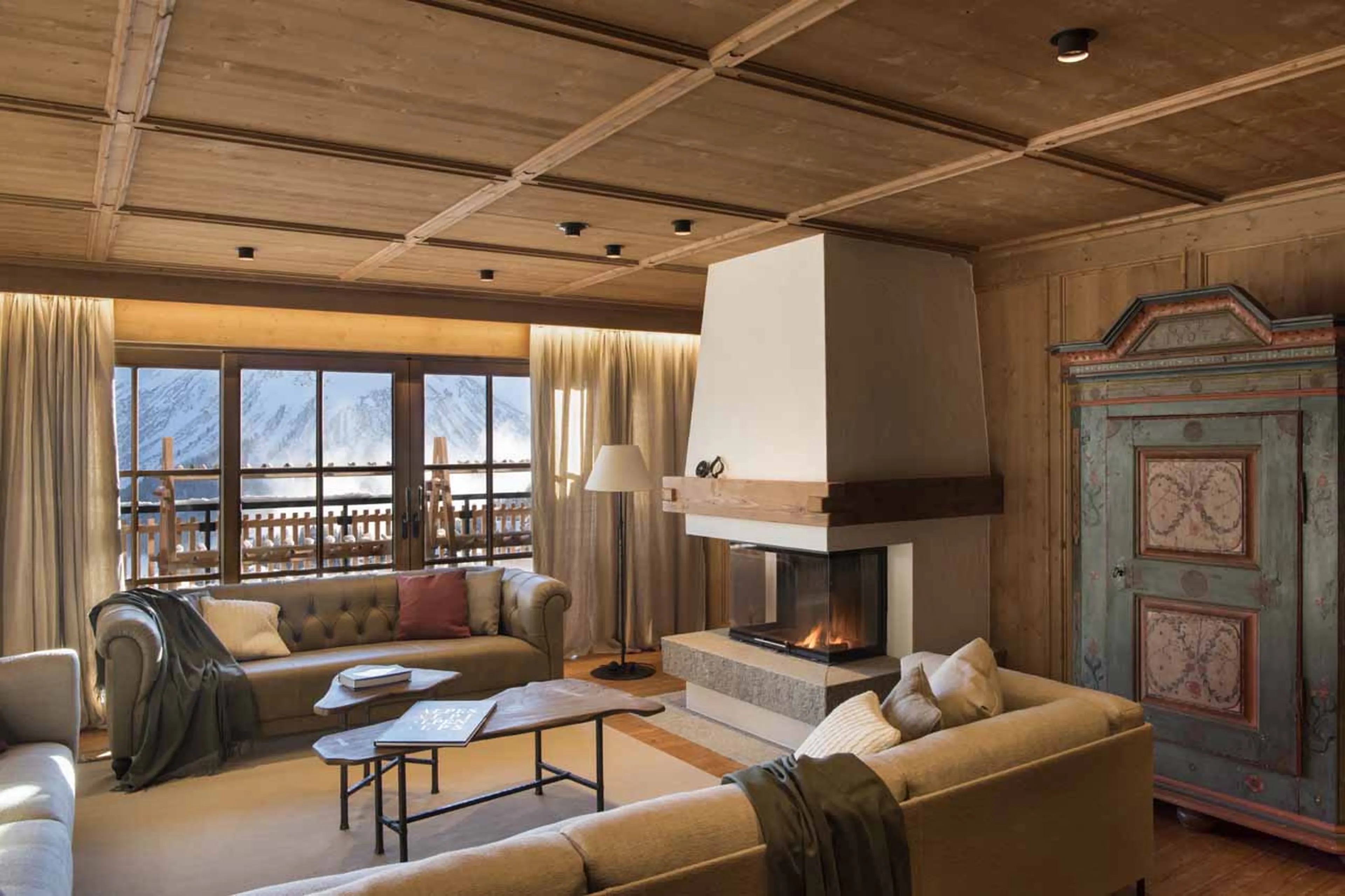 Balcony access from living area of Chalet Mimi in Oberlech