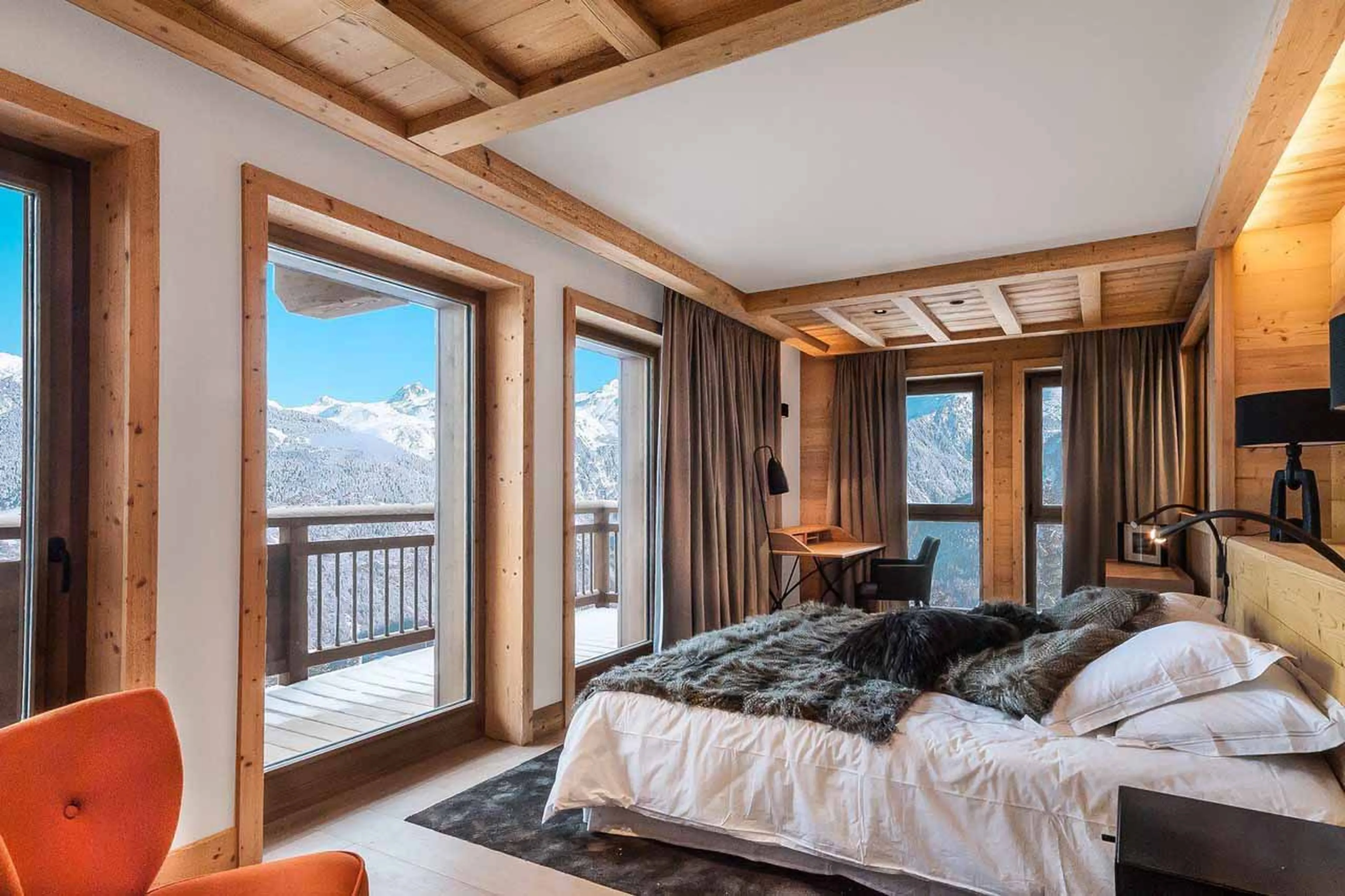 Bedroom one at Chalet Monch in Courchevel 1550