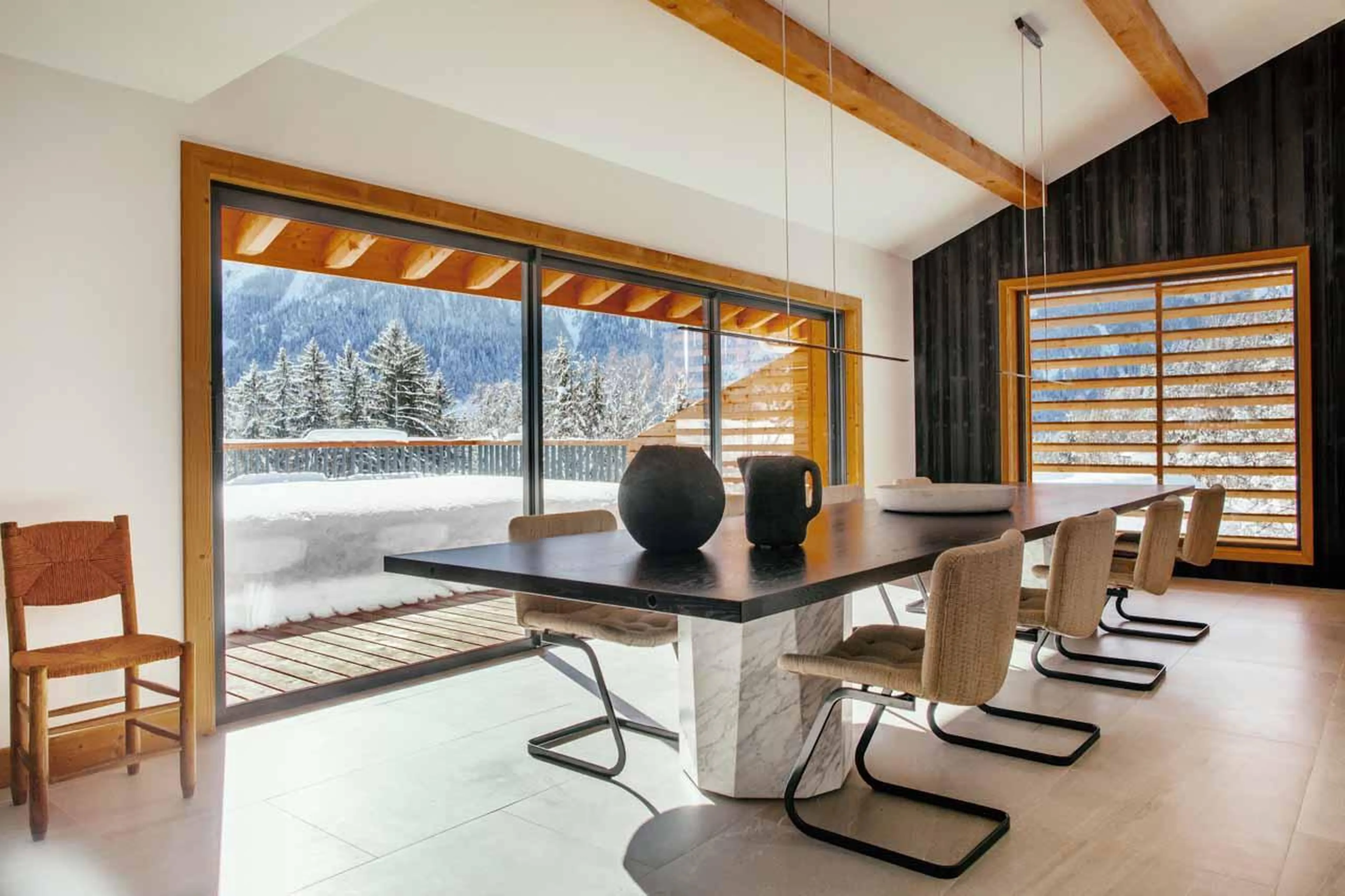 Dining room at Le Chalet Mont Blanc in Chamonix