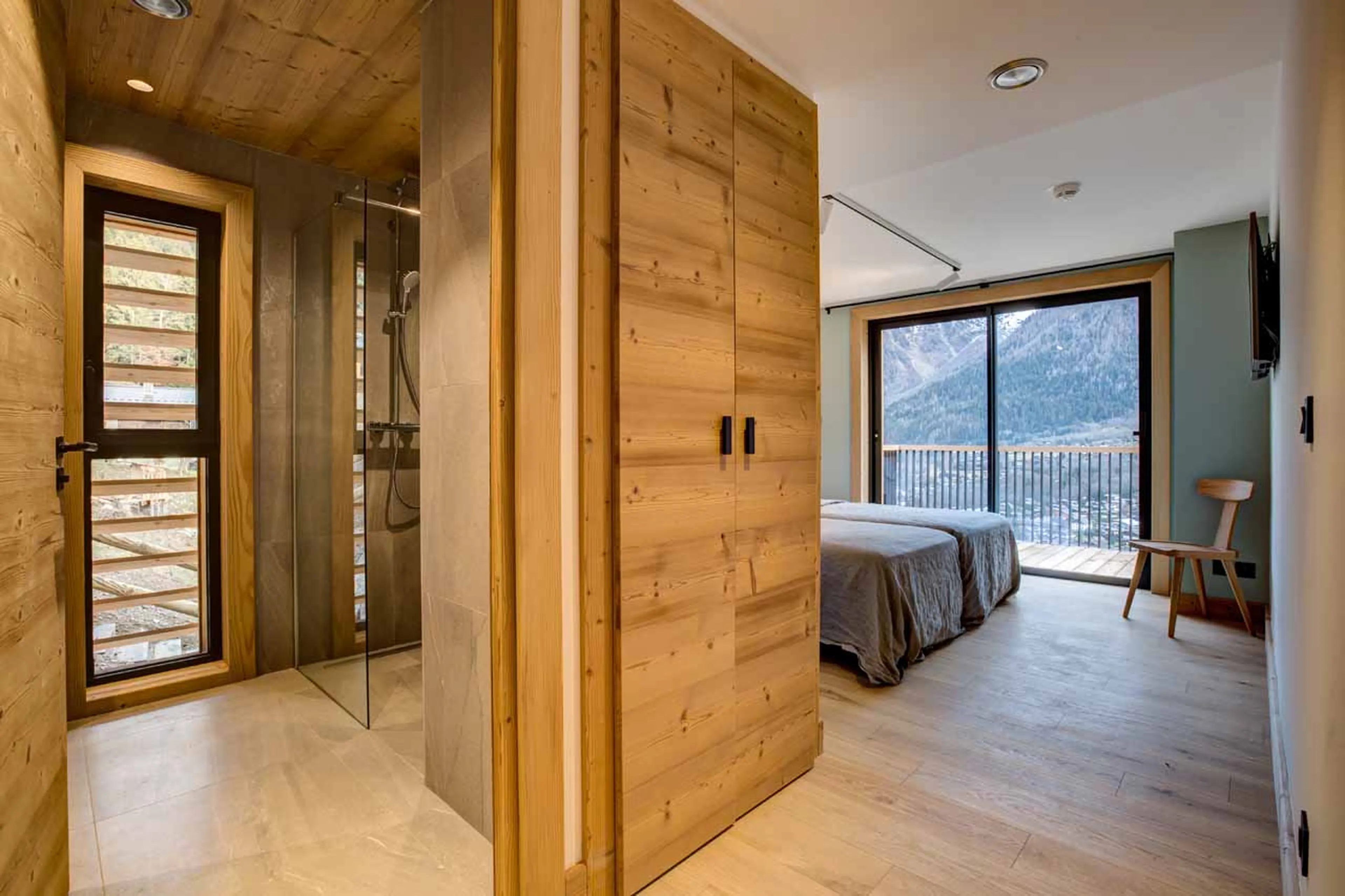 En-suite shower room at Le Chalet Mont Blanc in Chamonix
