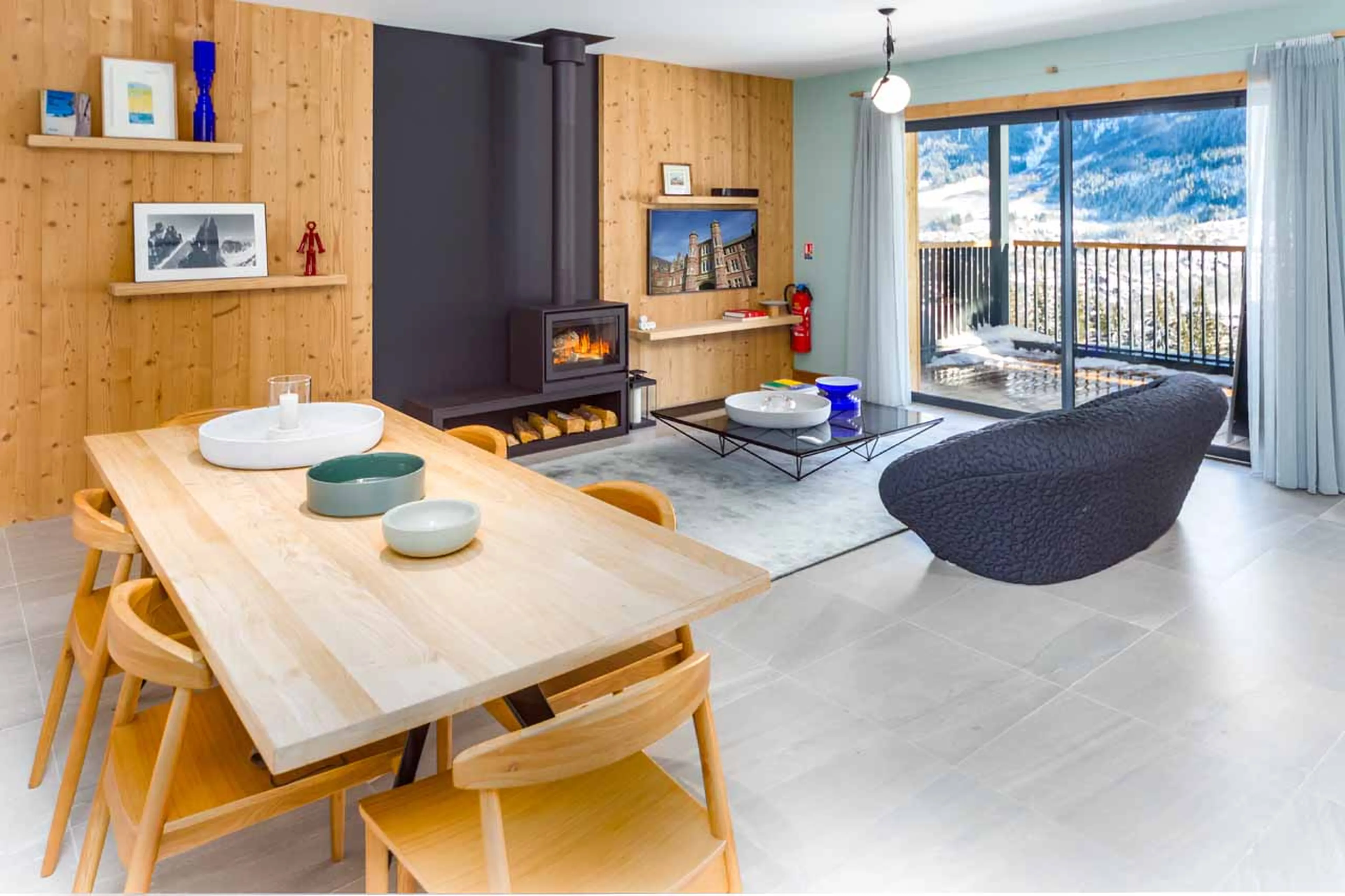 First floor living room at Le Chalet Mont Blanc in Chamonix