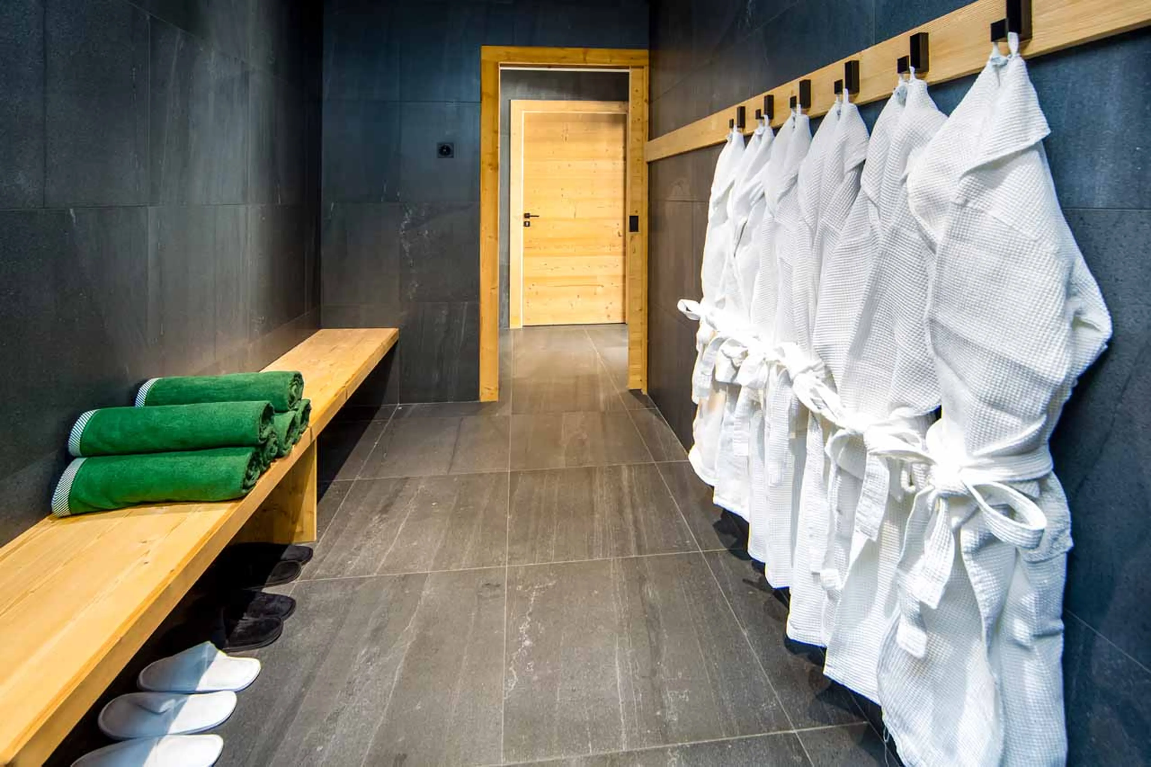 Changing room at Le Chalet Mont Blanc in Chamonix