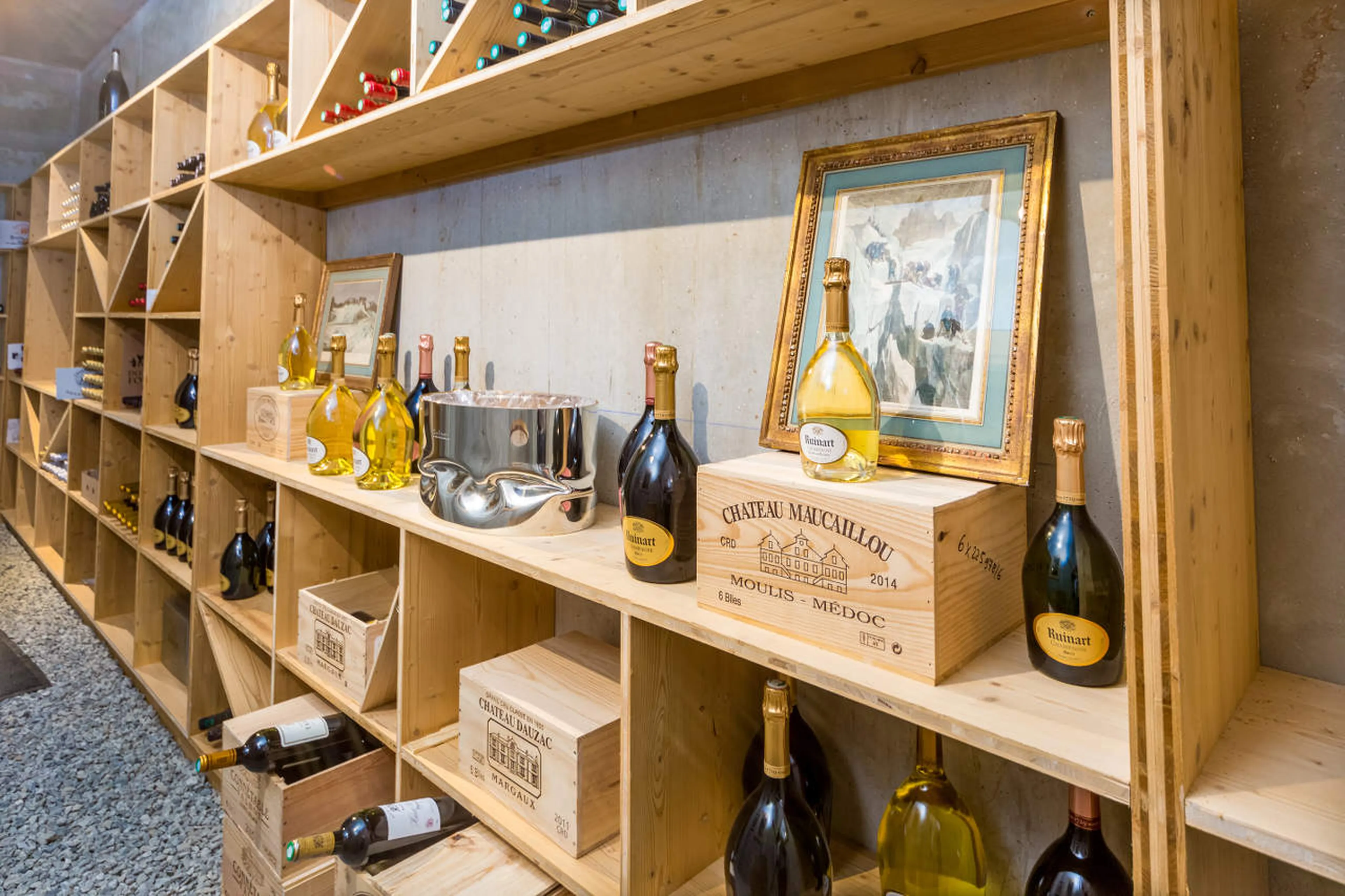 Wine cellar at Le Chalet Mont Blanc in Chamonix