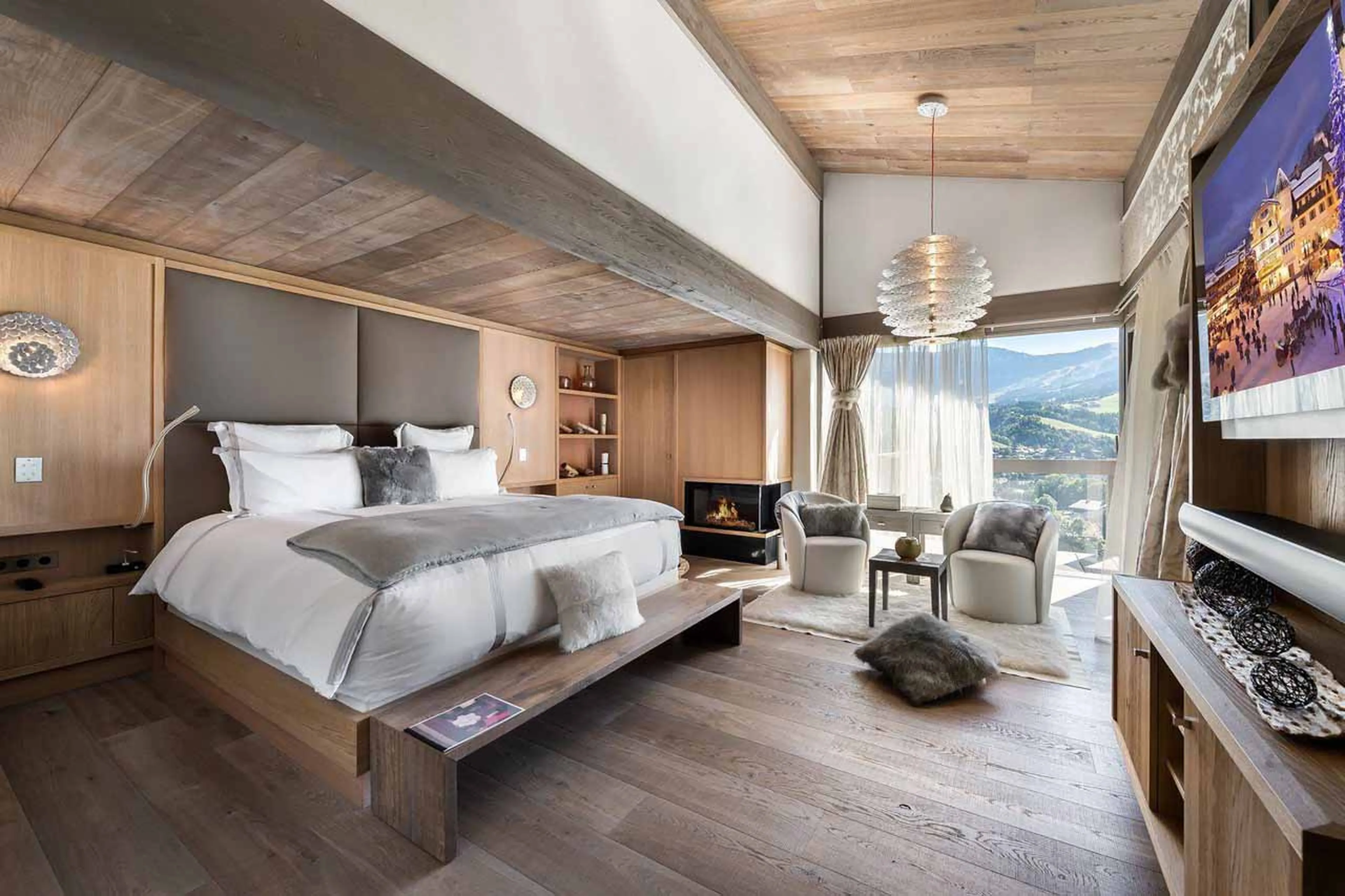Bedroom one at Chalet Mont Blanc in Megeve