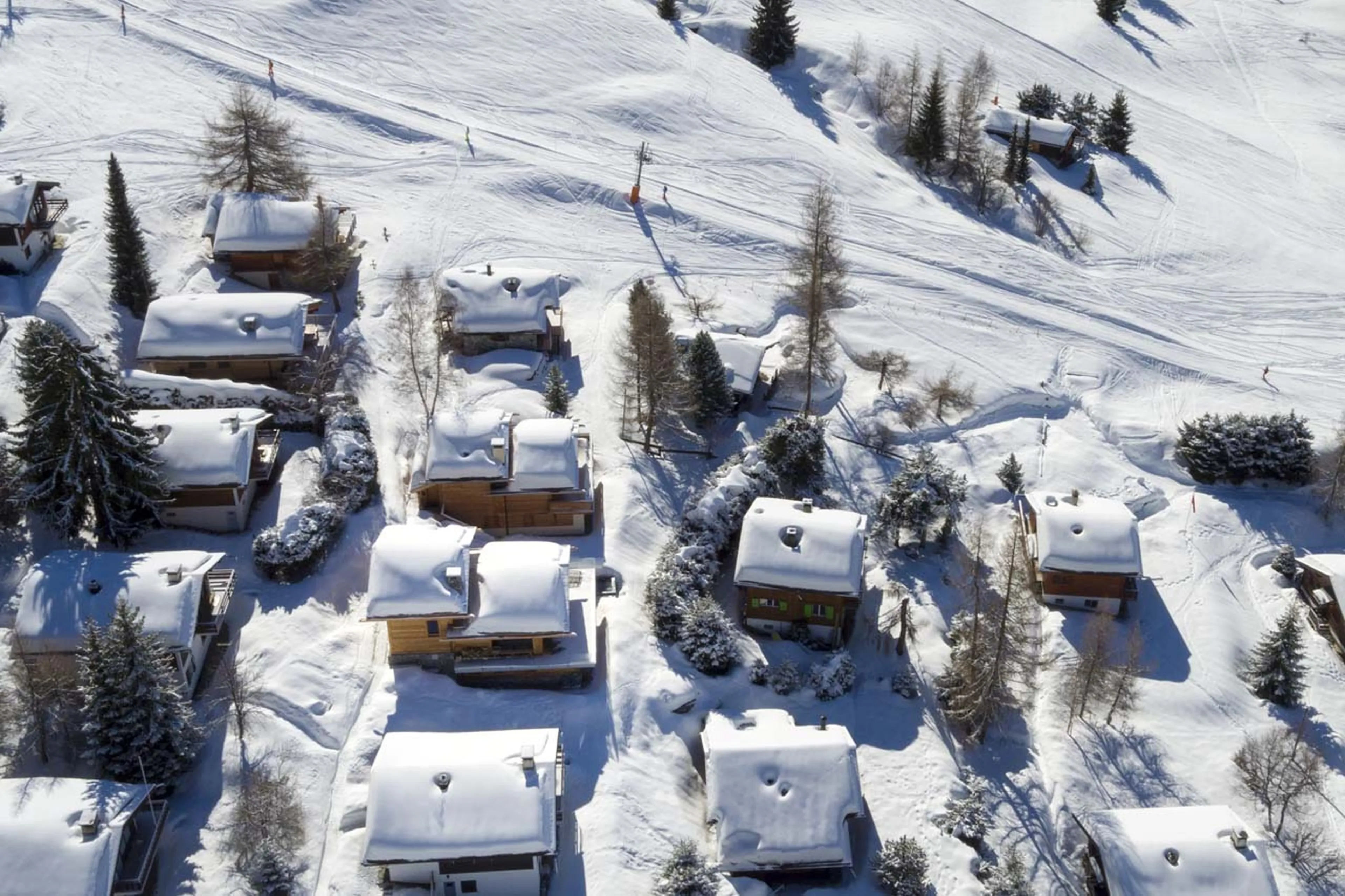 Aerial view of Chalet Mowgli in Verbier