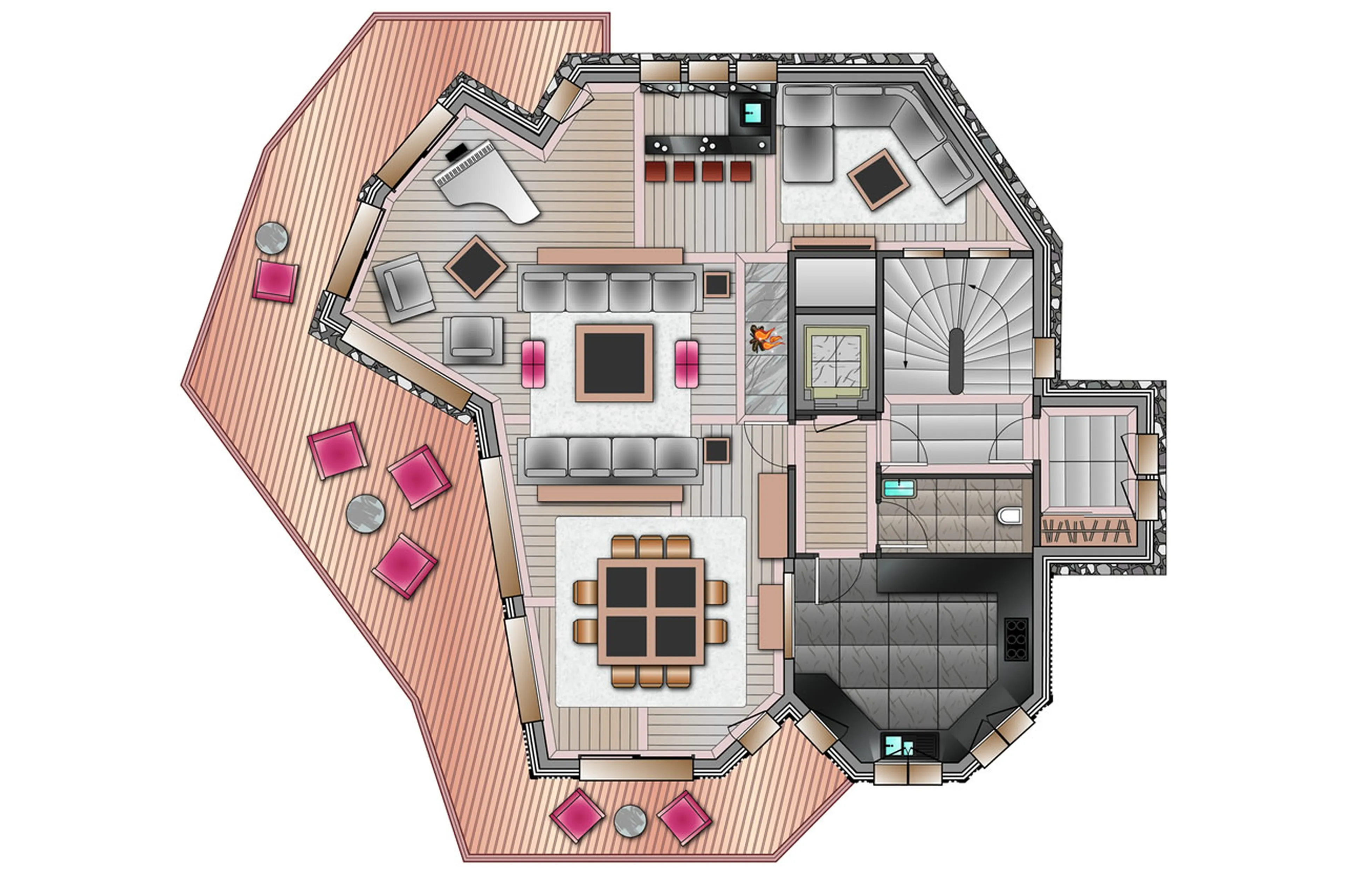 Level 2 floor plan of Chalet Muztagh in Courchevel 1850