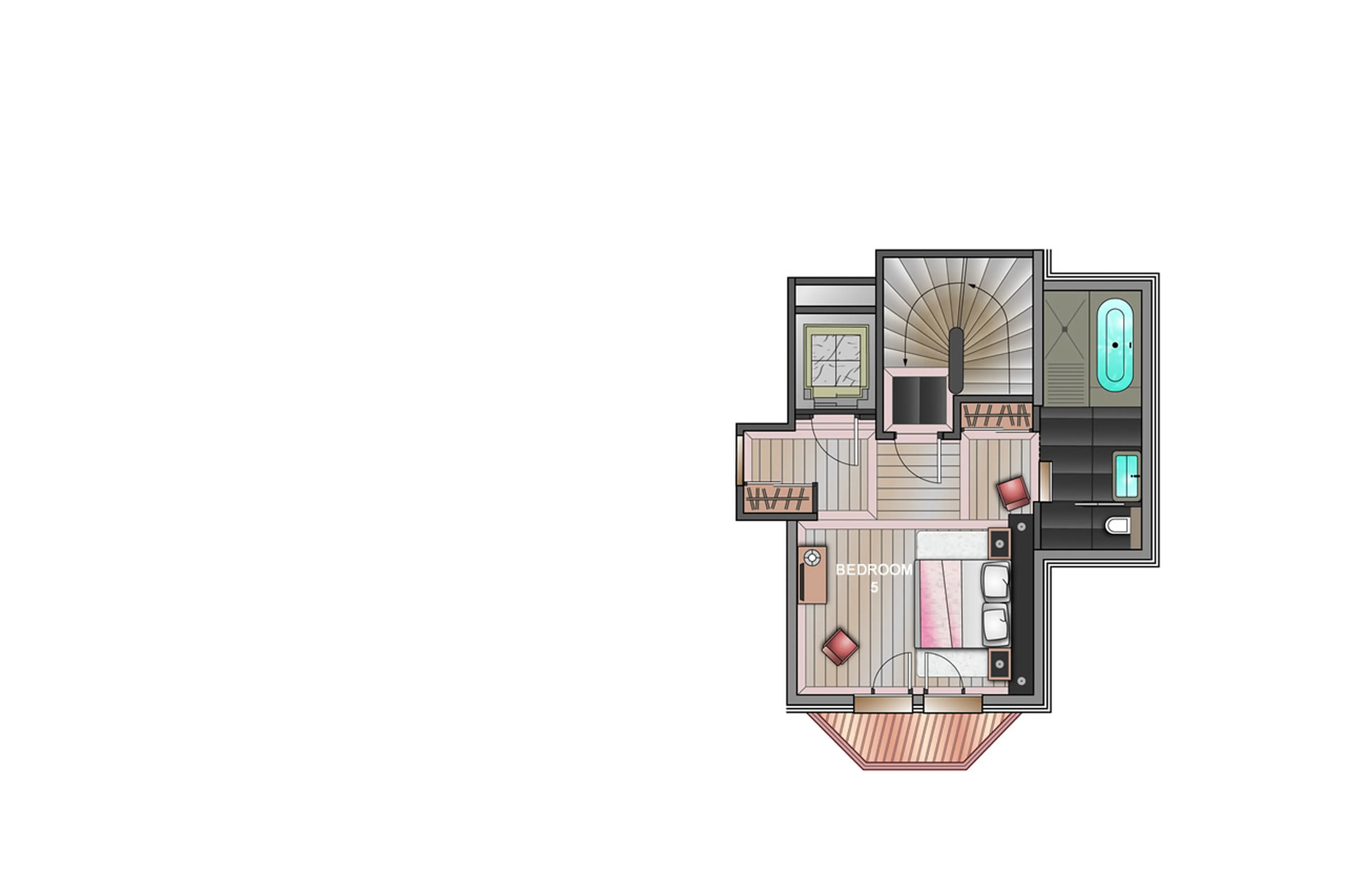 Level 3 floor plan of Chalet Muztagh in Courchevel 1850