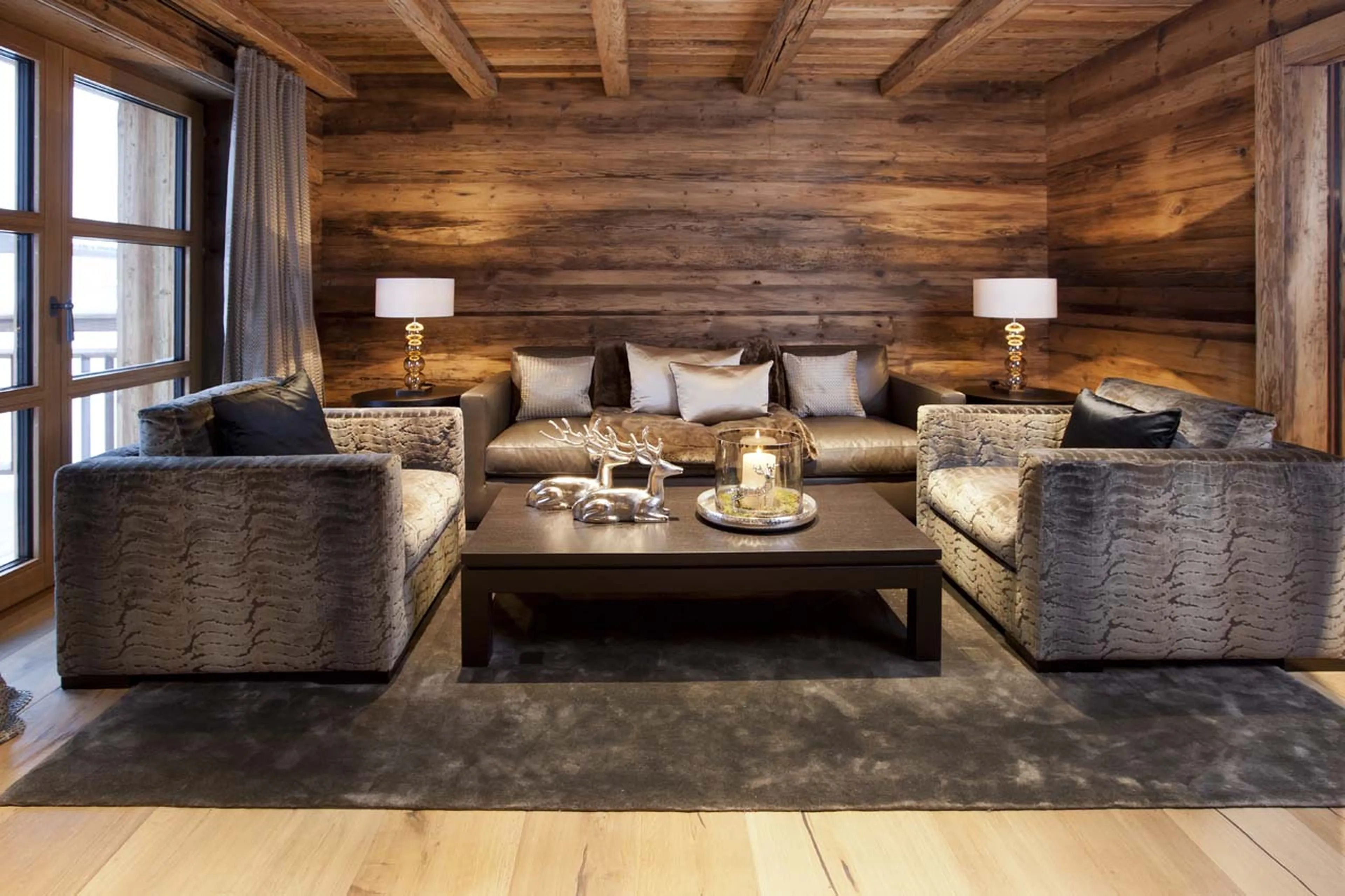 Bedroom four at Exterior of Chalet N in Lech