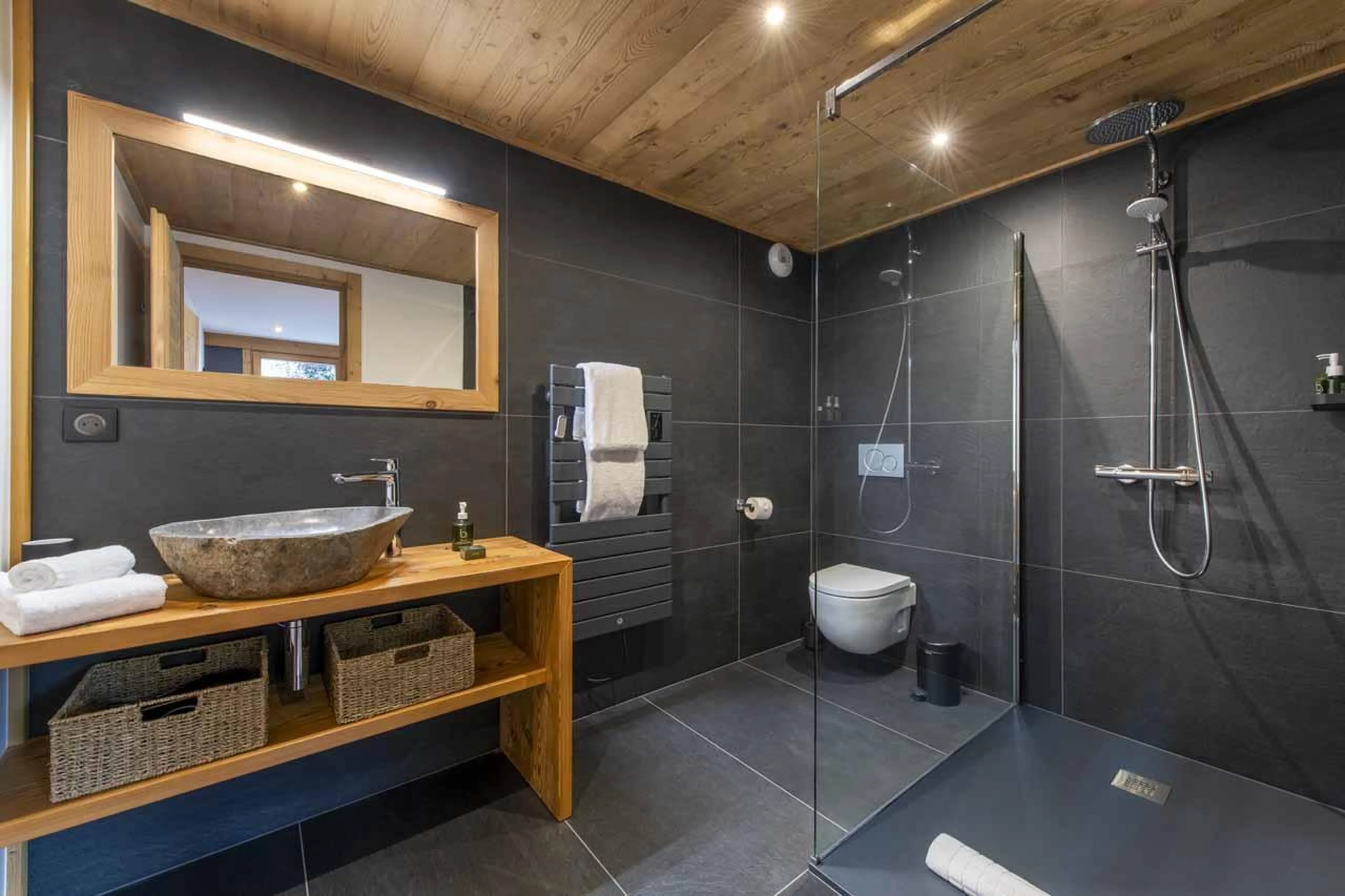 En-suite shower room in Chalet Nanook, Morzine