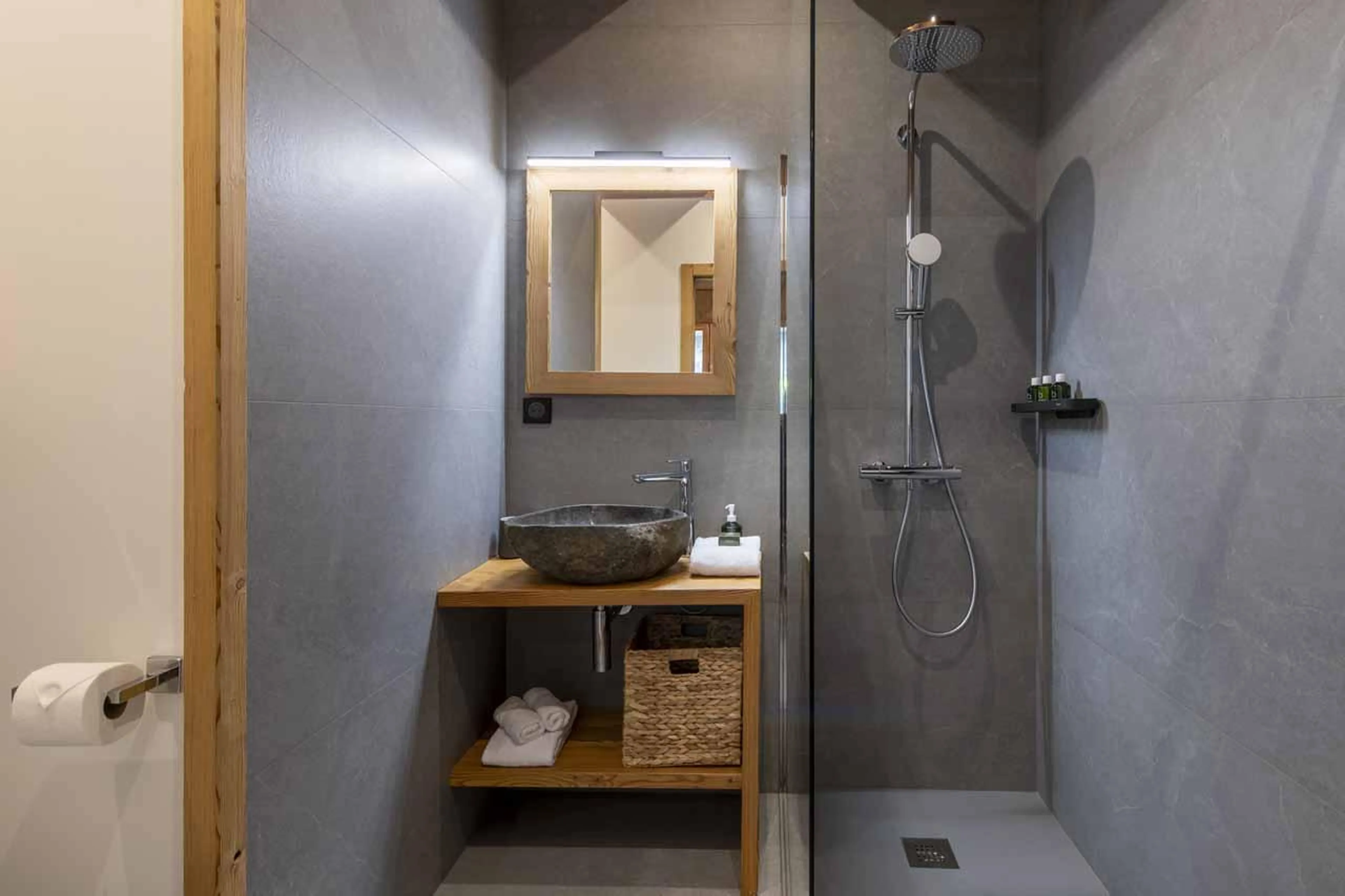 En-suite shower room in Chalet Nanook, Morzine