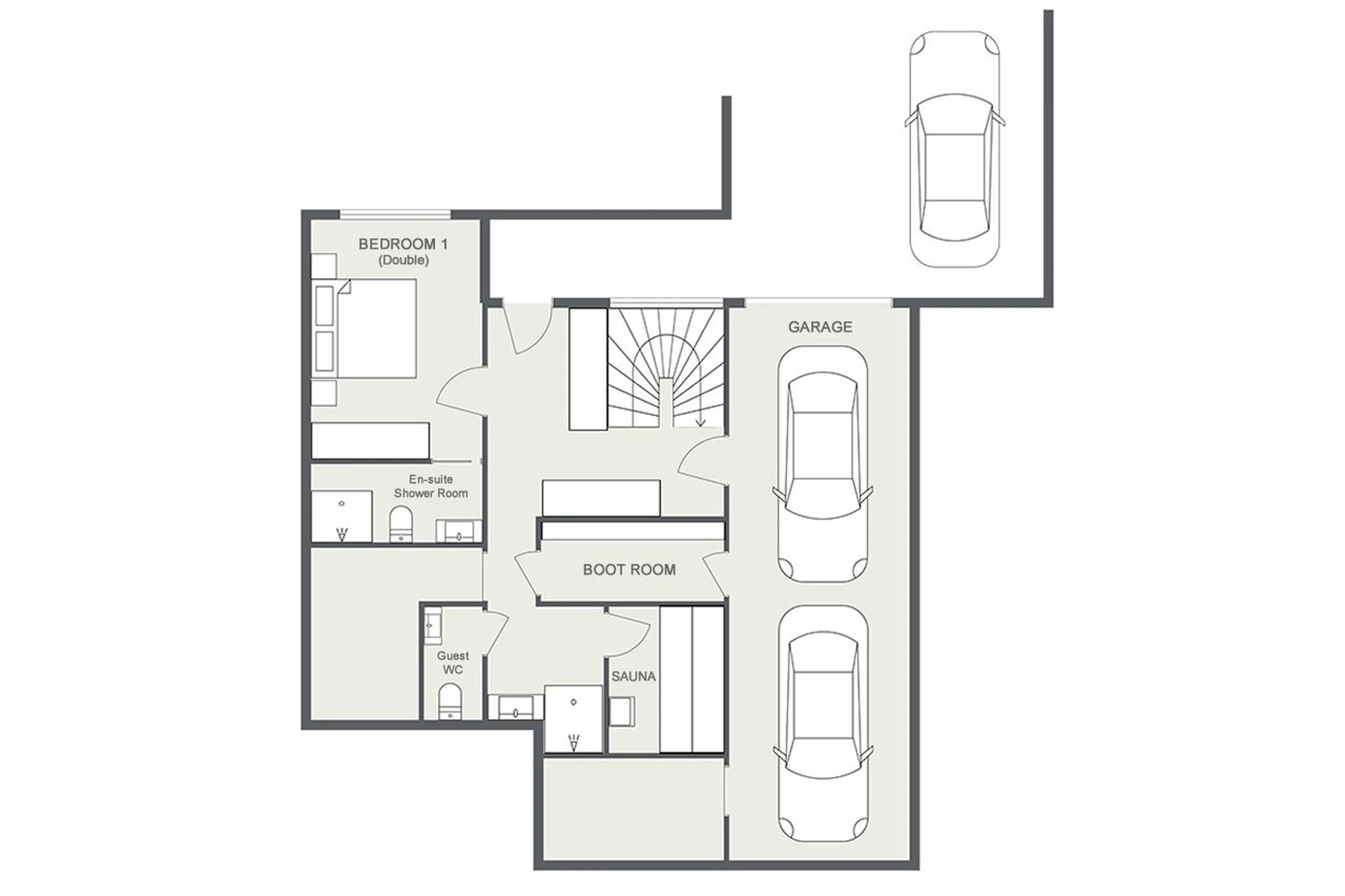 Level 0 floor plan of Chalet Nanook in Morzine