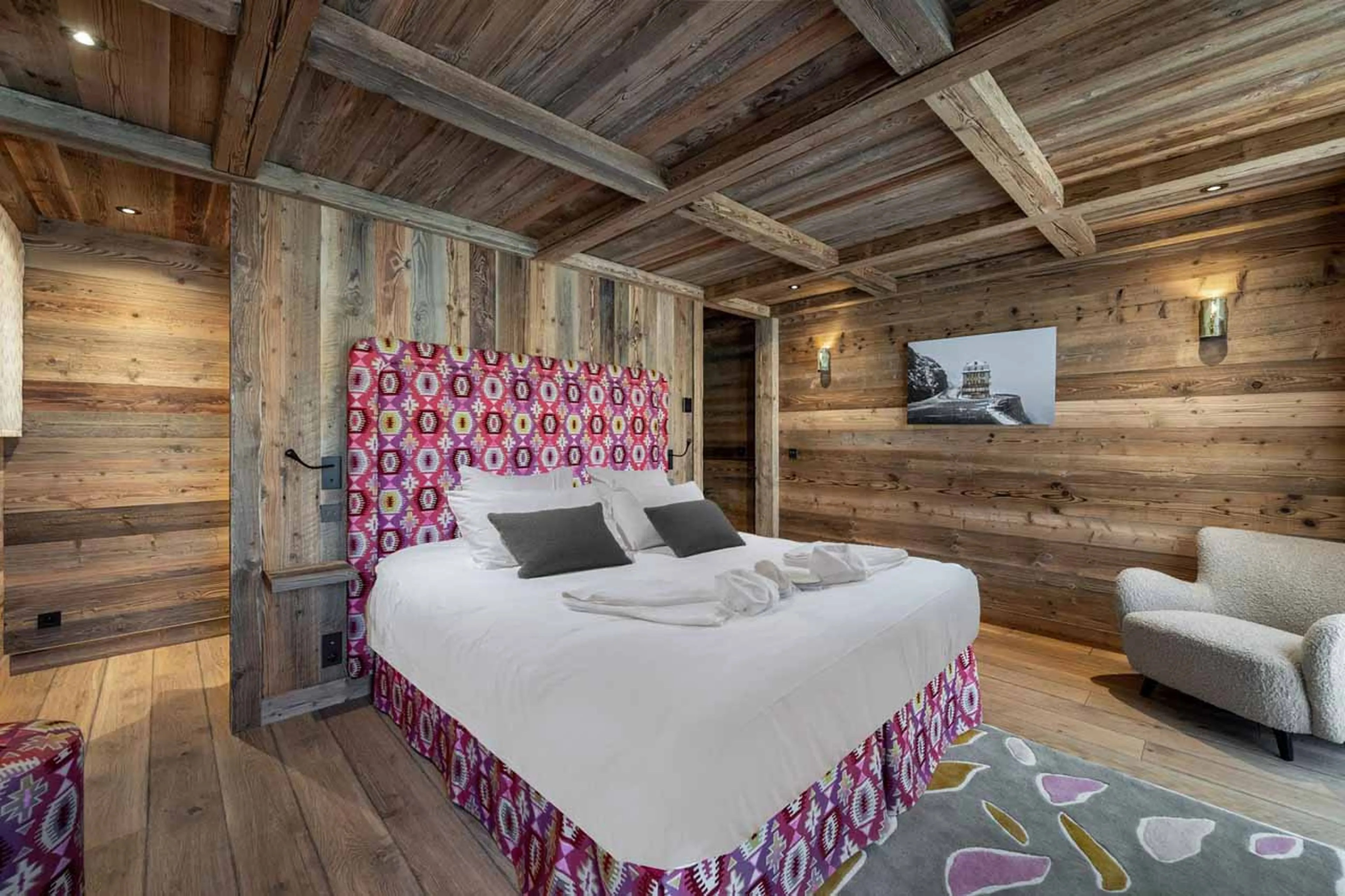 Bedroom one at Chalet Nanook in St Martin de Belleville
