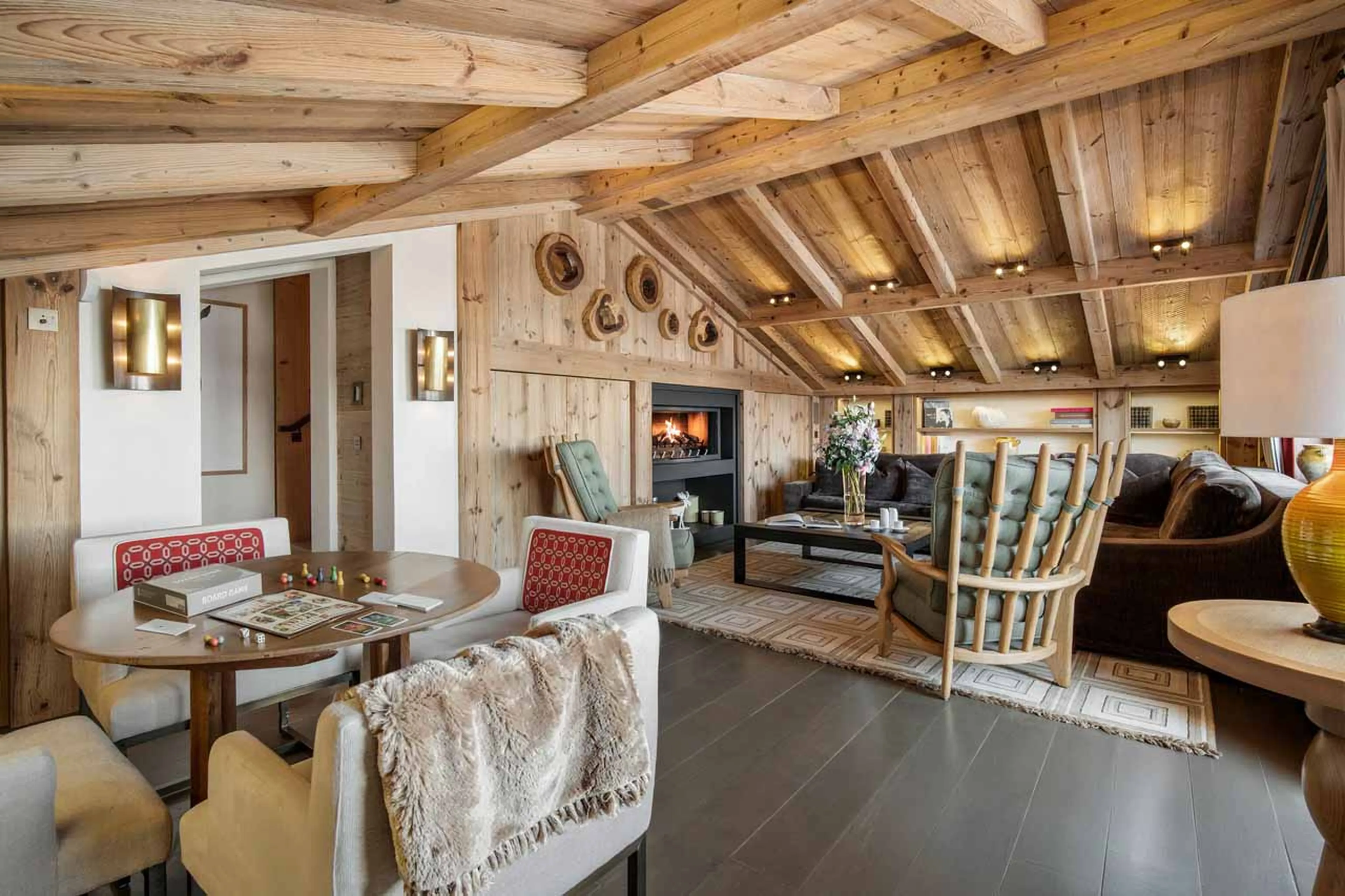 Open plan living area of Chalet Nanuq in Courchevel 1850