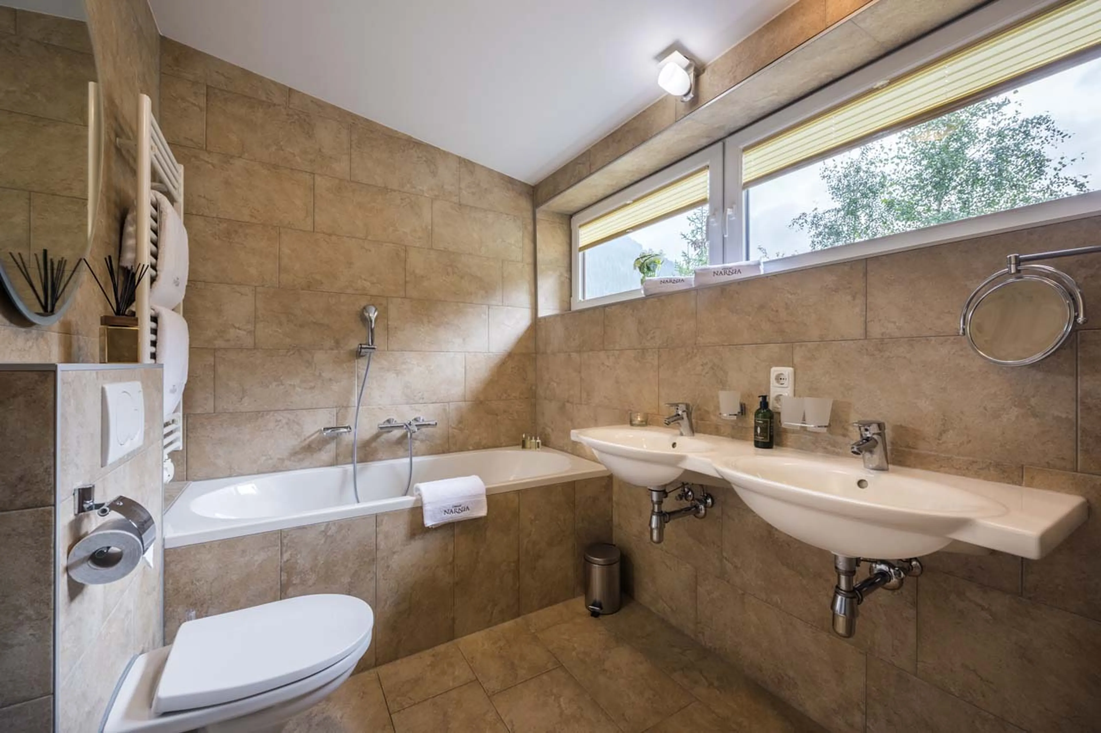 Bathroom five bath at Chalet Narnia in St Anton