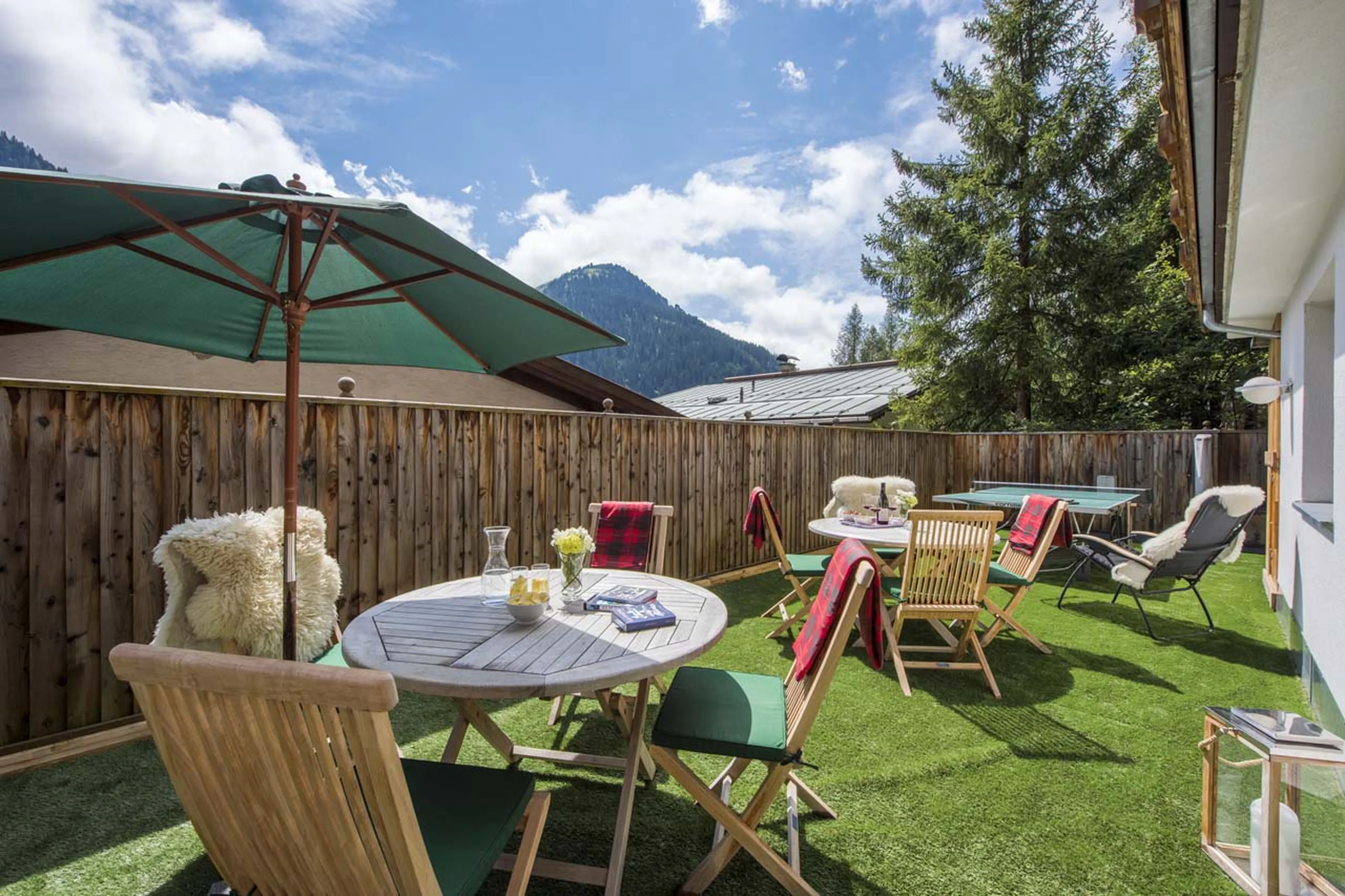 Terrace of Chalet Narnia in St Anton in summer