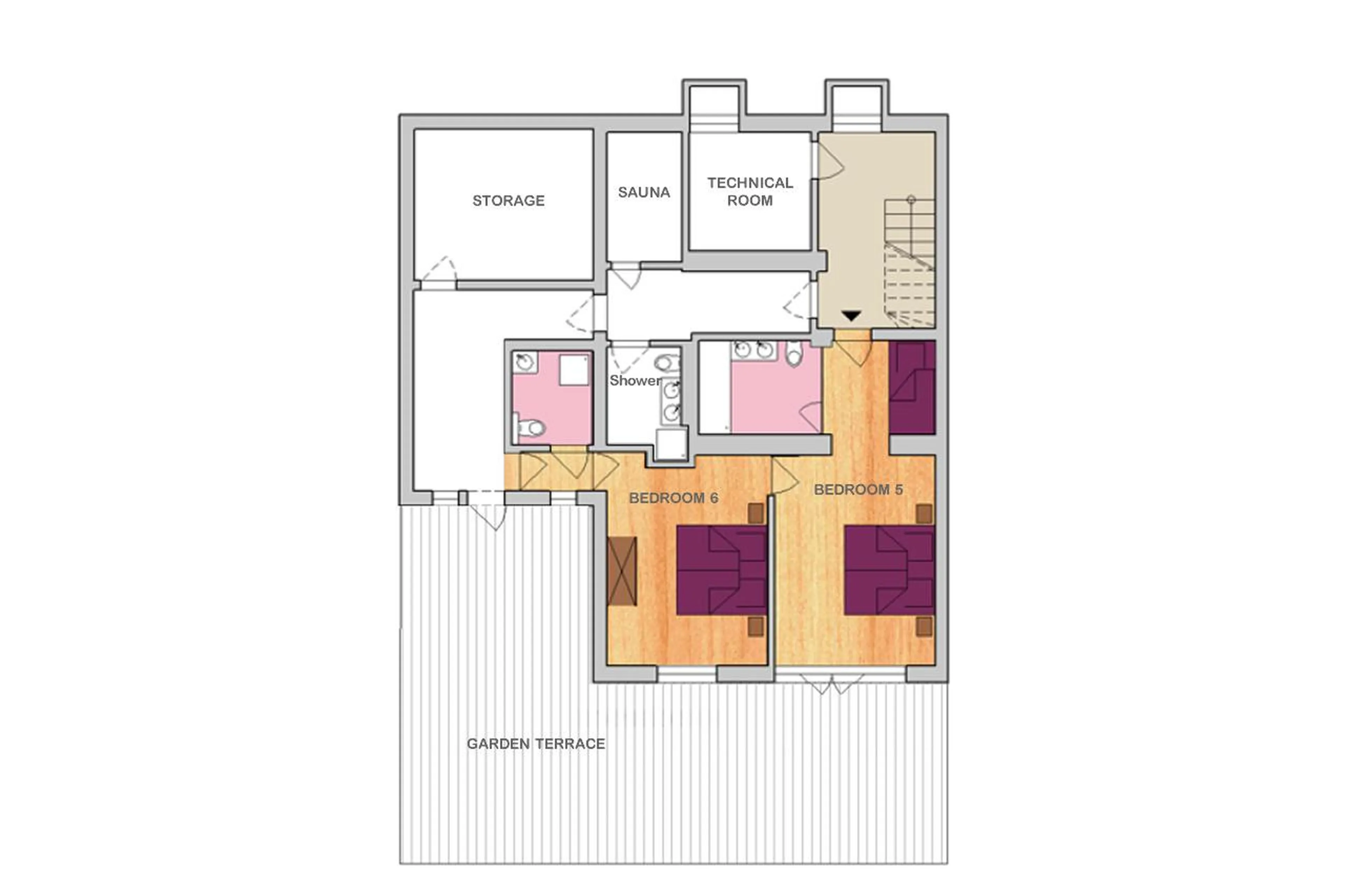 Level -1 floor plan of Chalet Narnia in St Anton
