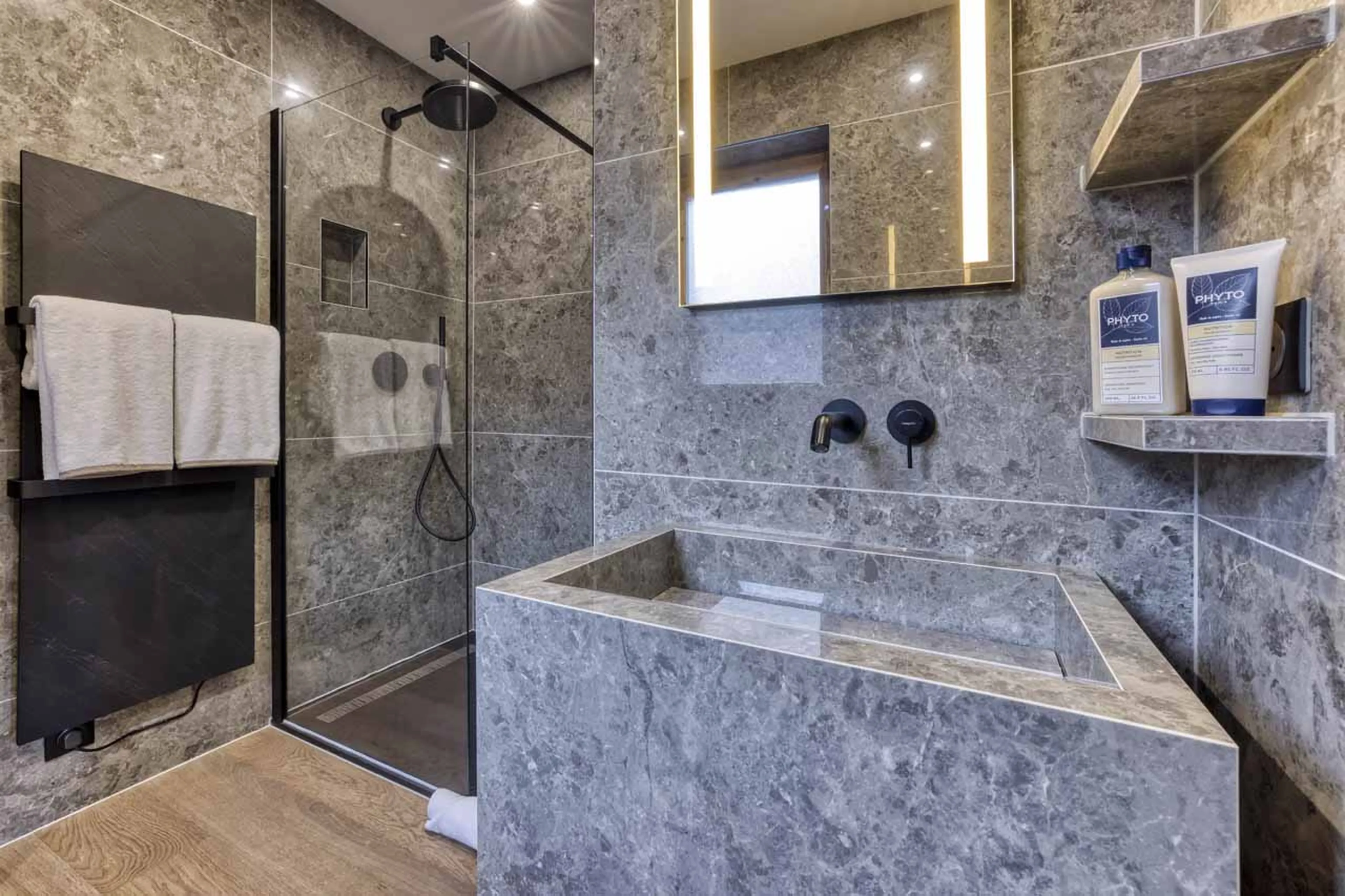 Bedroom 2 en-suite at Chalet Nid d'Hiver in Courchevel 1550