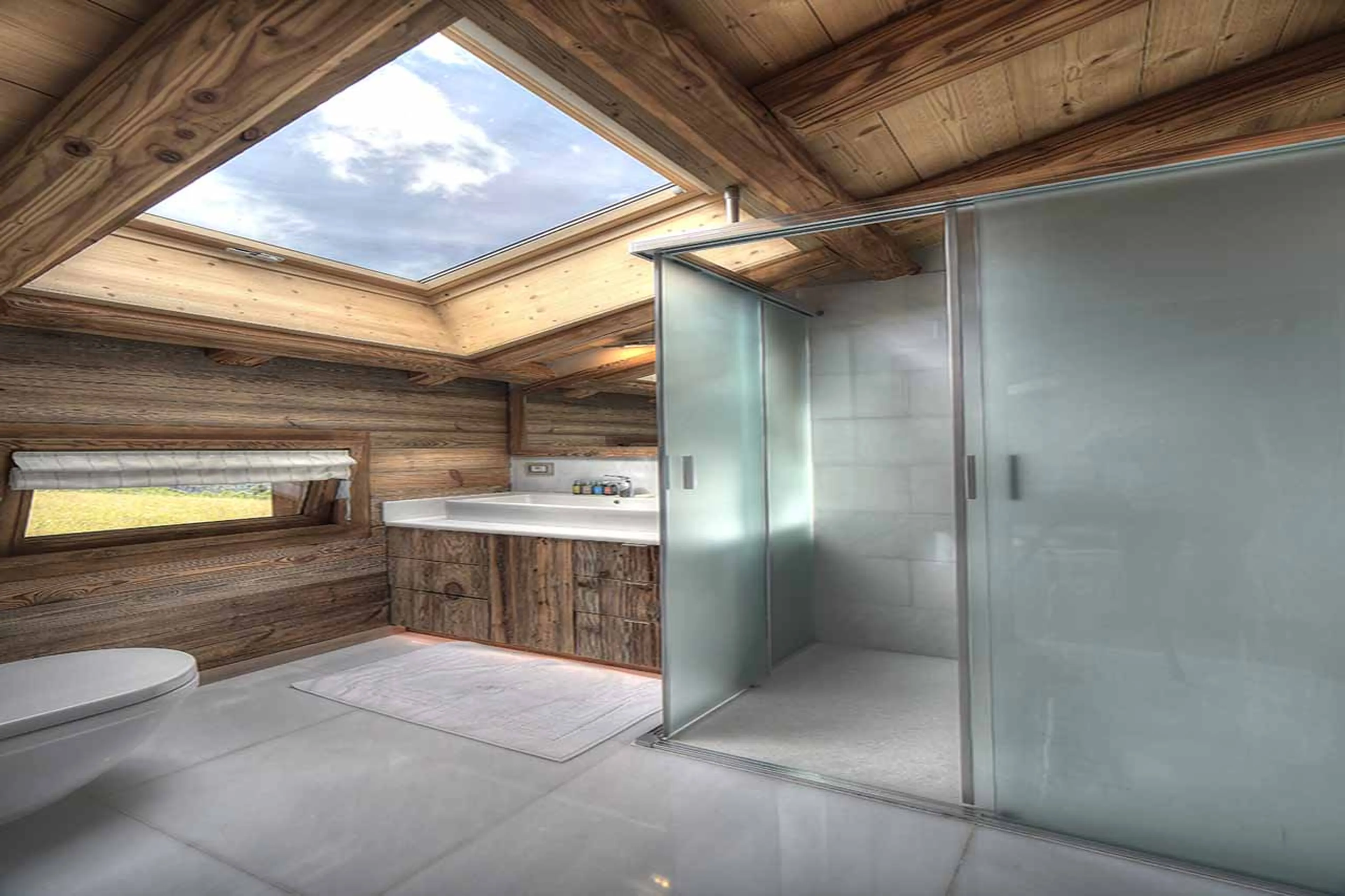 Shower room at Chalet Norel in Chamonix
