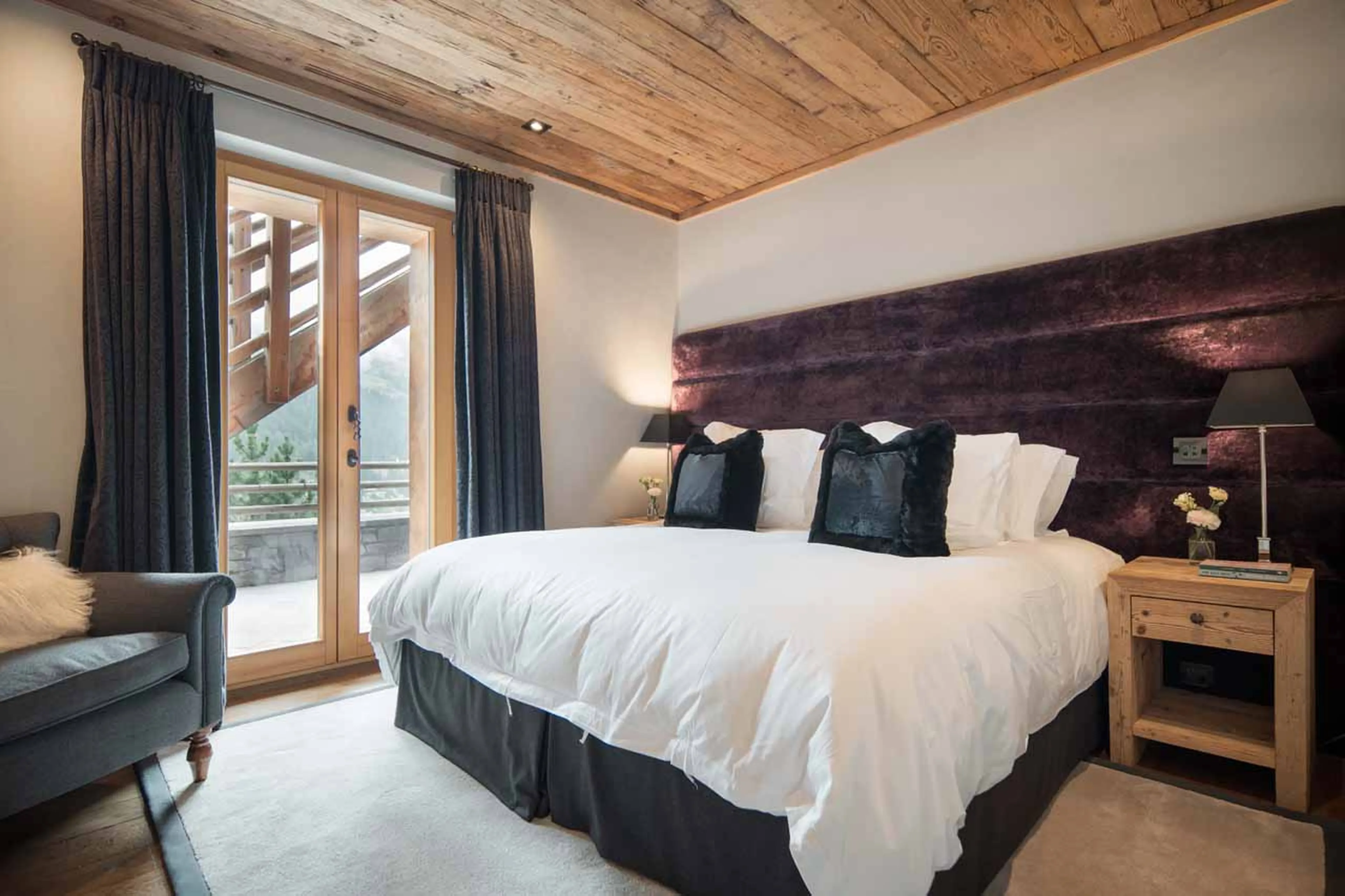 Bedroom four at Alpine Estate in Verbier