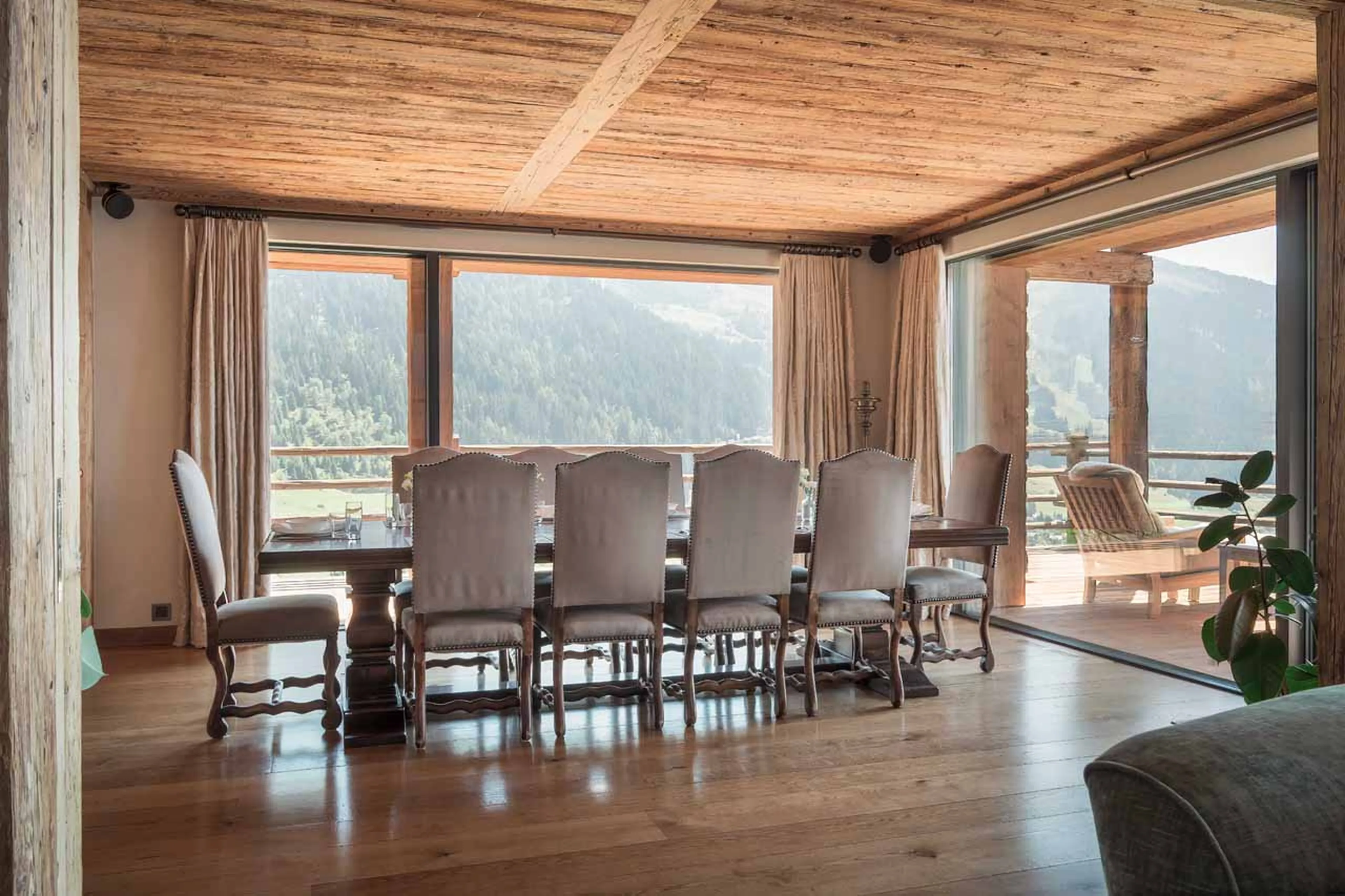 Dining room at Alpine Estate in Verbier