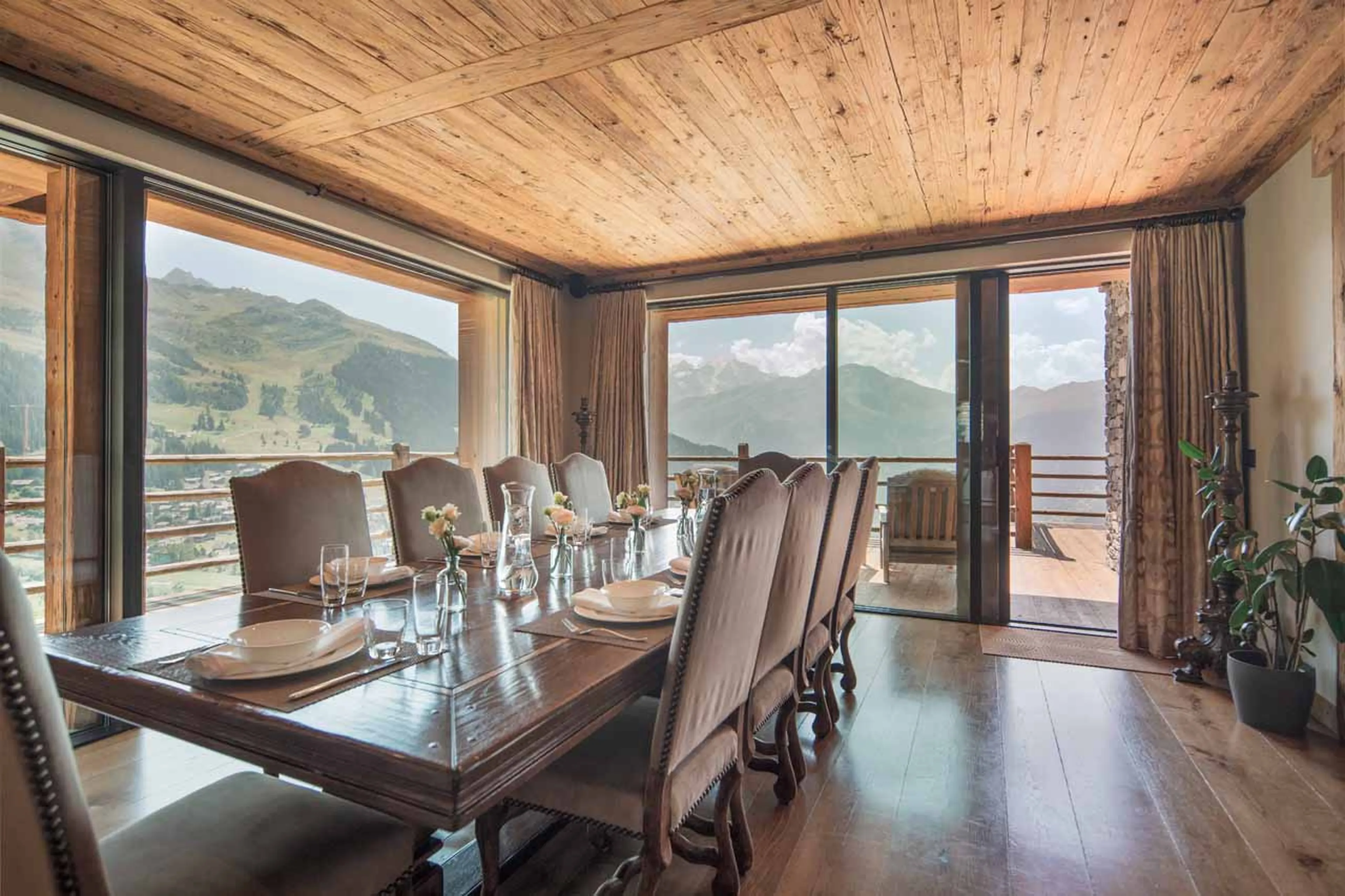 Dining table at Chalet Norte in Verbier