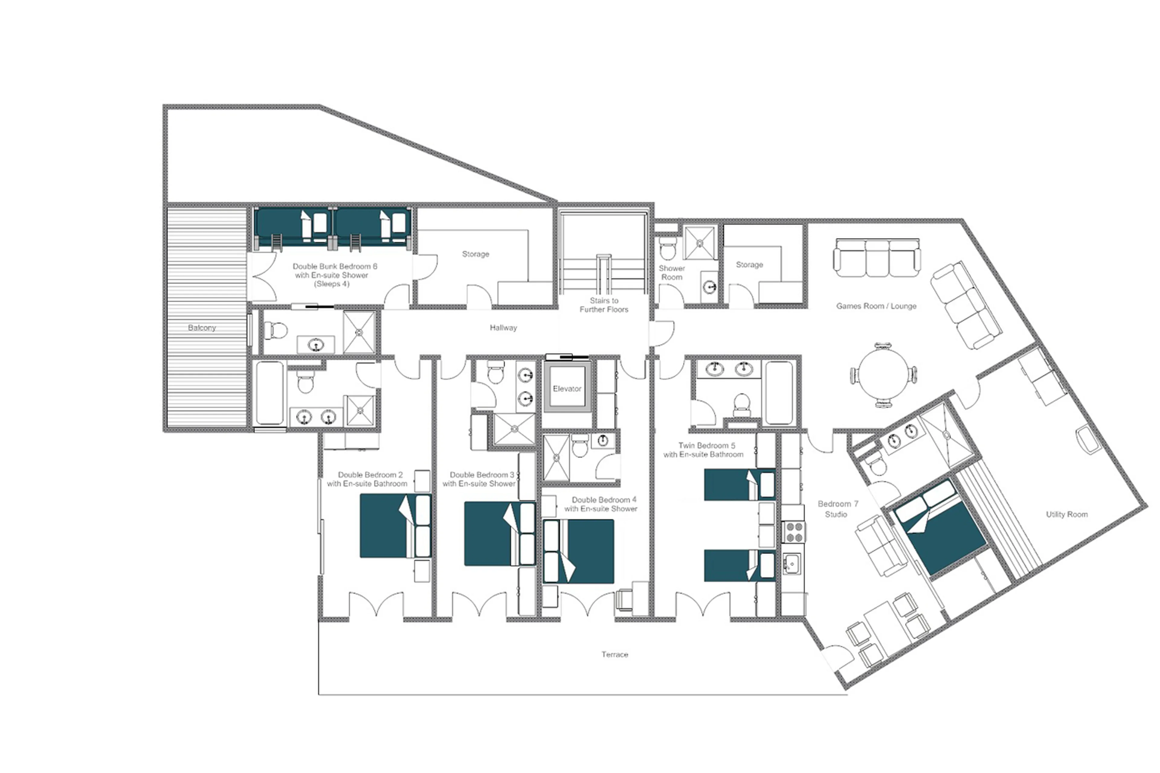 Upper ground floor at norte in Alpine Estate in Verbier