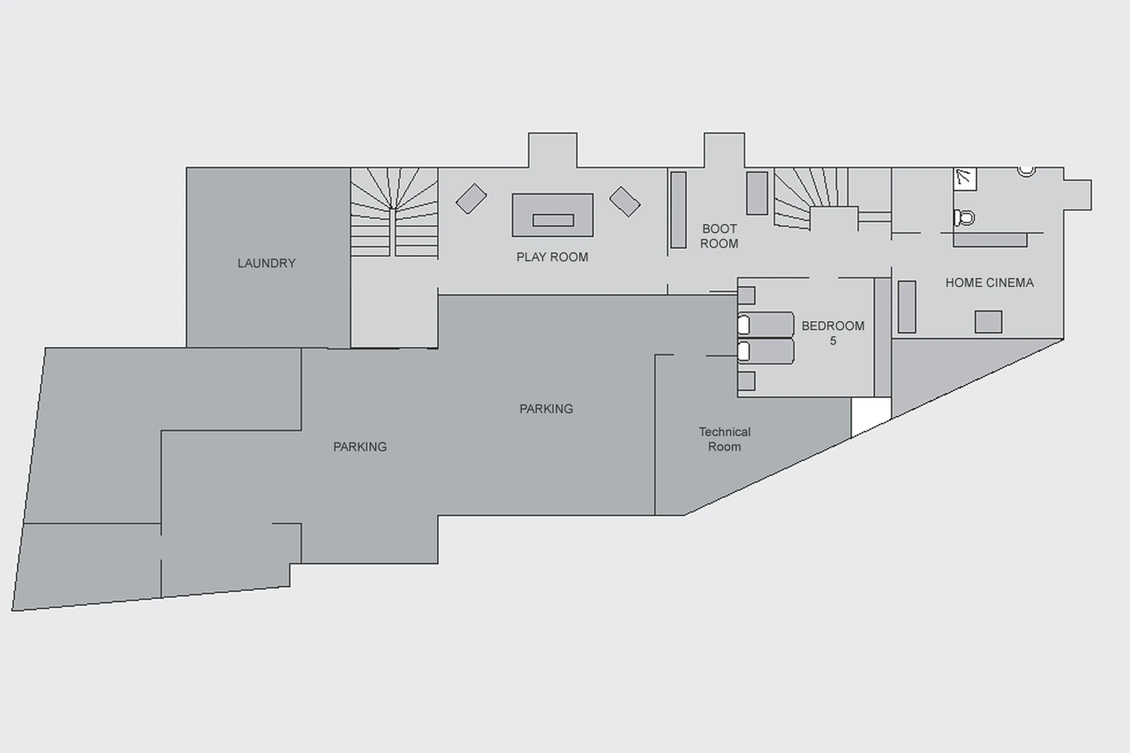 Chalet Nyumba floor plan level 0