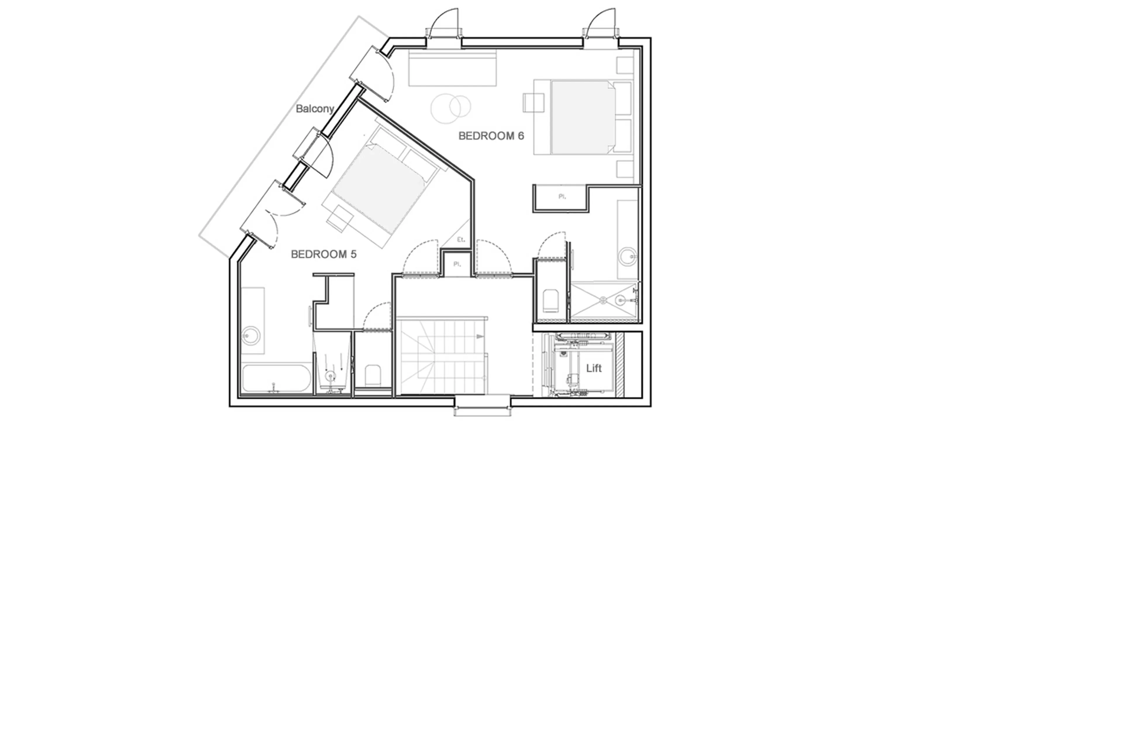 Level 2 floor plan of Chalet O Valala in Val d'Isere