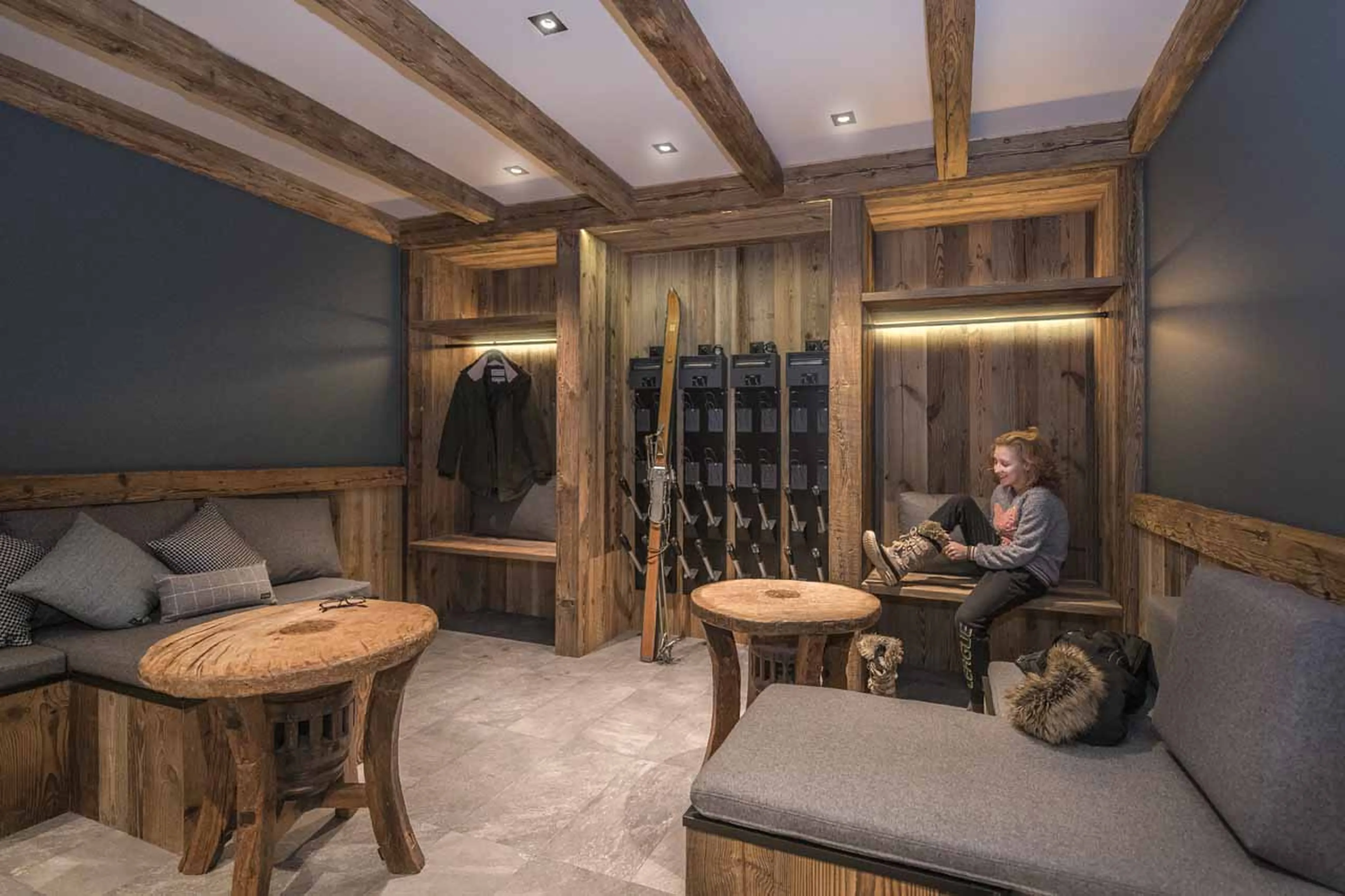 Ski room at Chalet O Valala in Val d'Isere