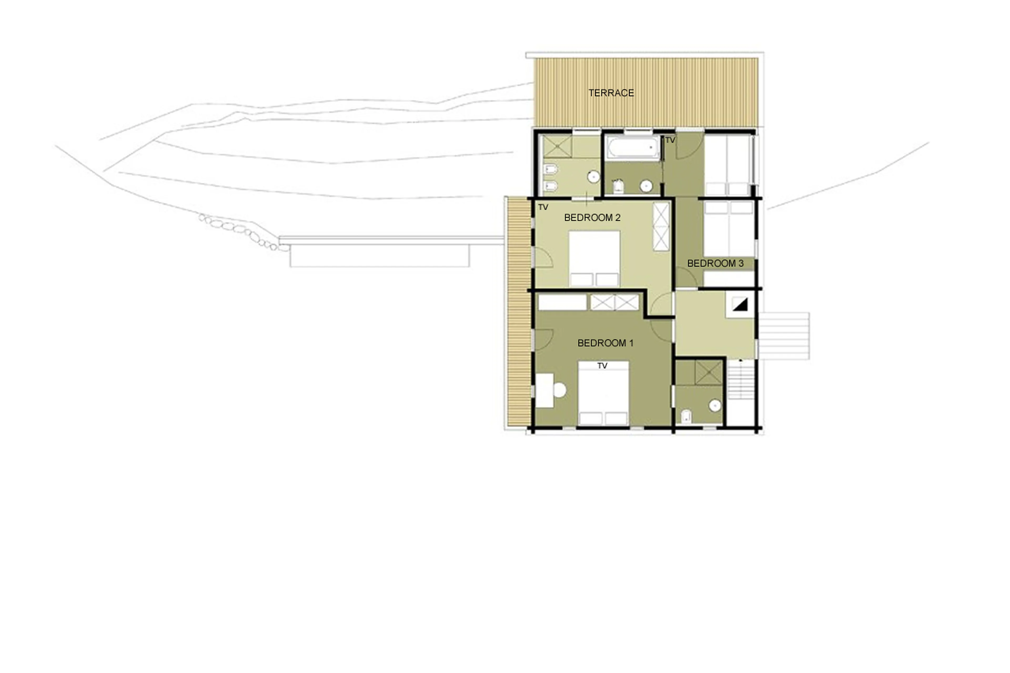 Level 1 floor plan of Chalet Obertreyen near Kronplatz