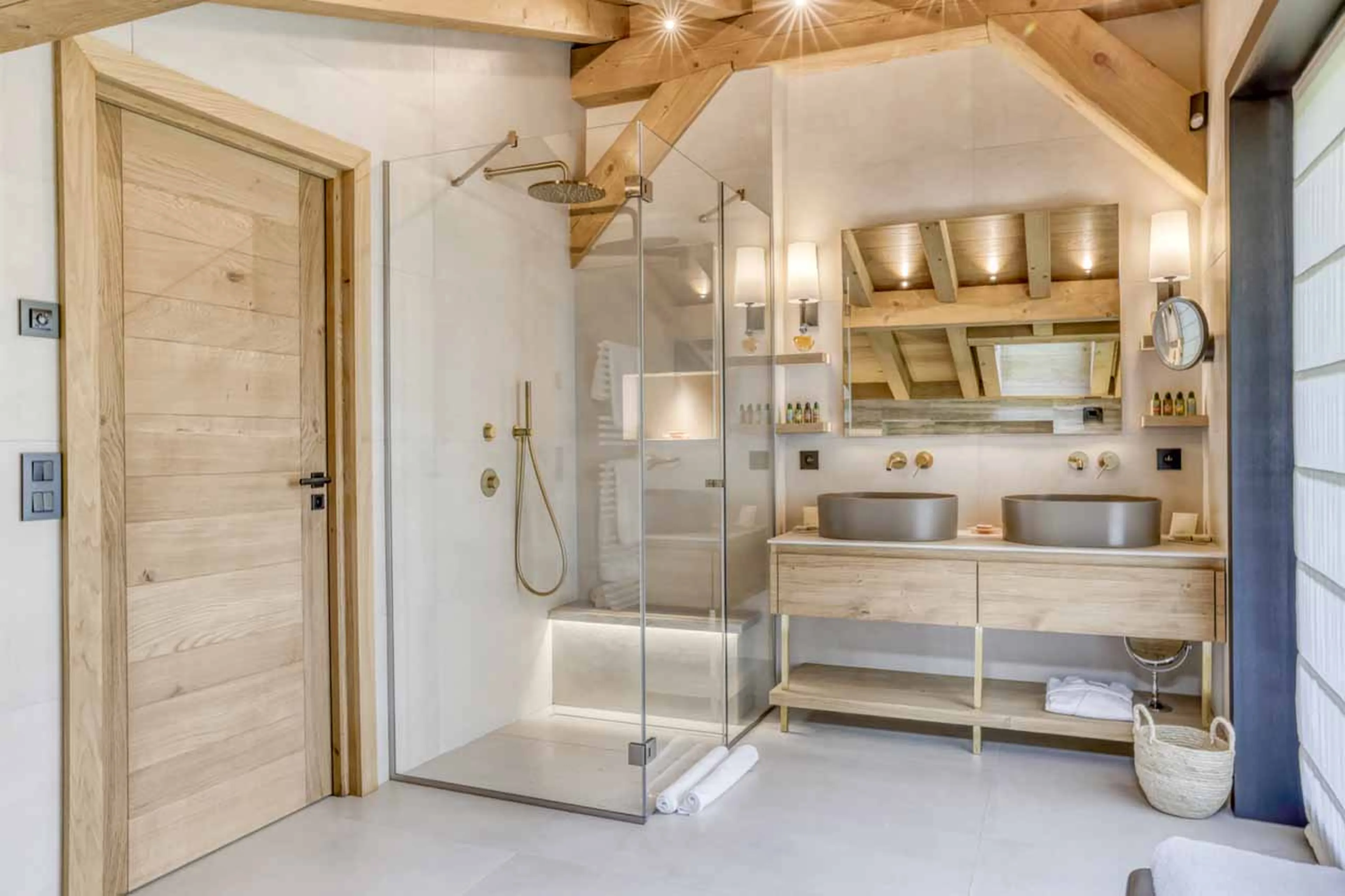 Master bathroom at Chalet Olivier in Megeve