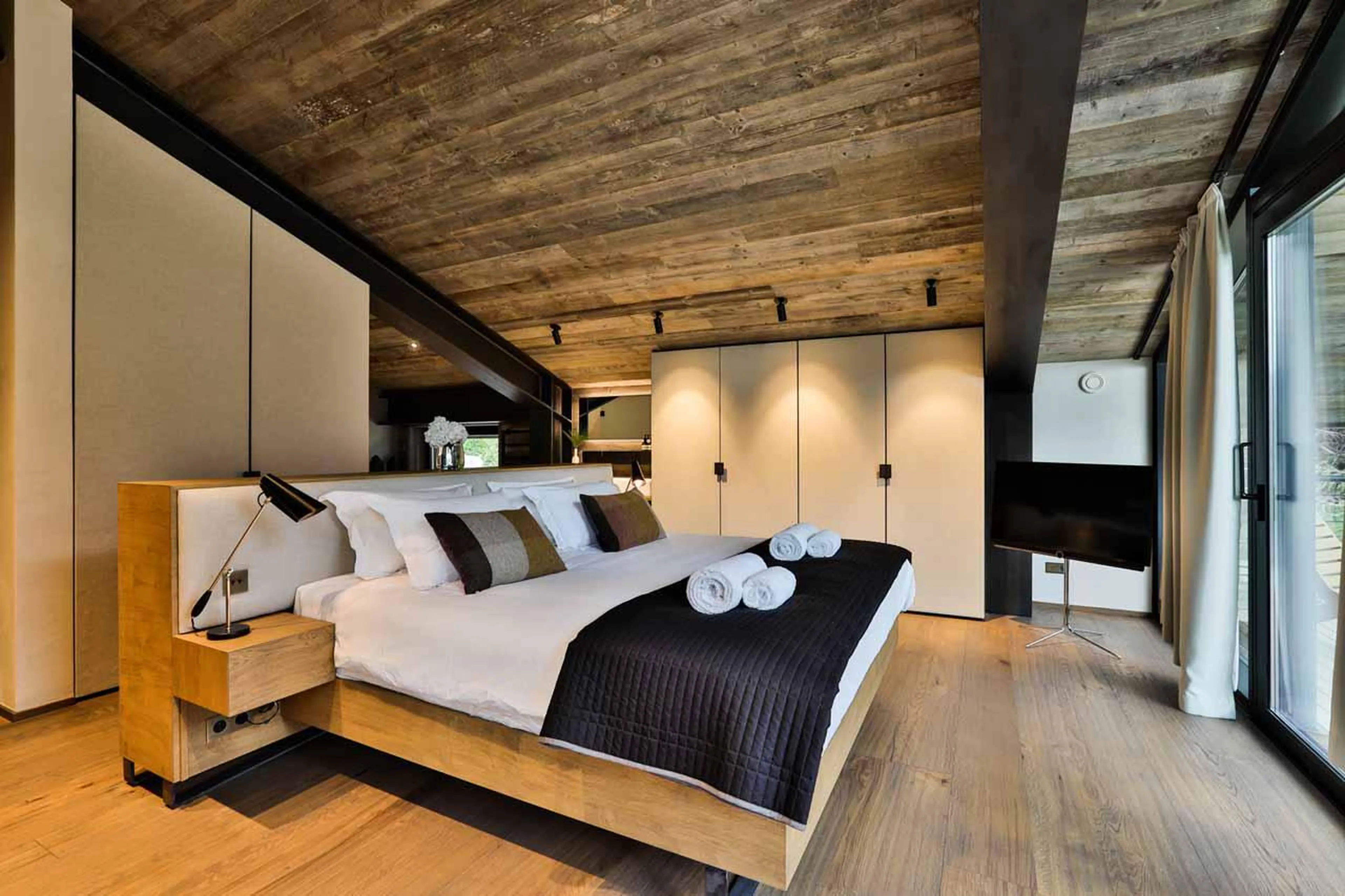 Bedroom one at Chalet On The Rocks in Chamonix