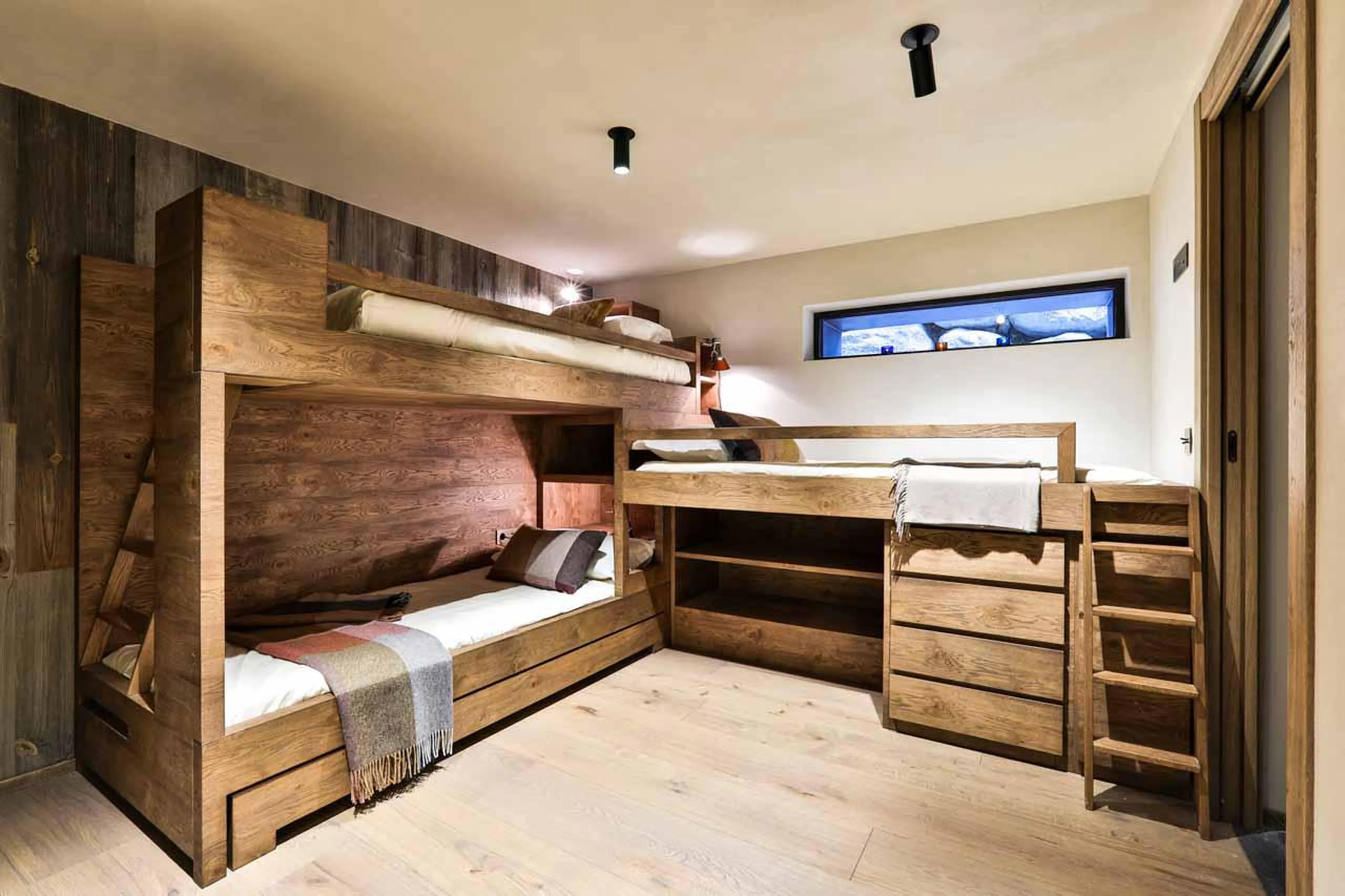 Bedroom five at Chalet On The Rocks in Chamonix