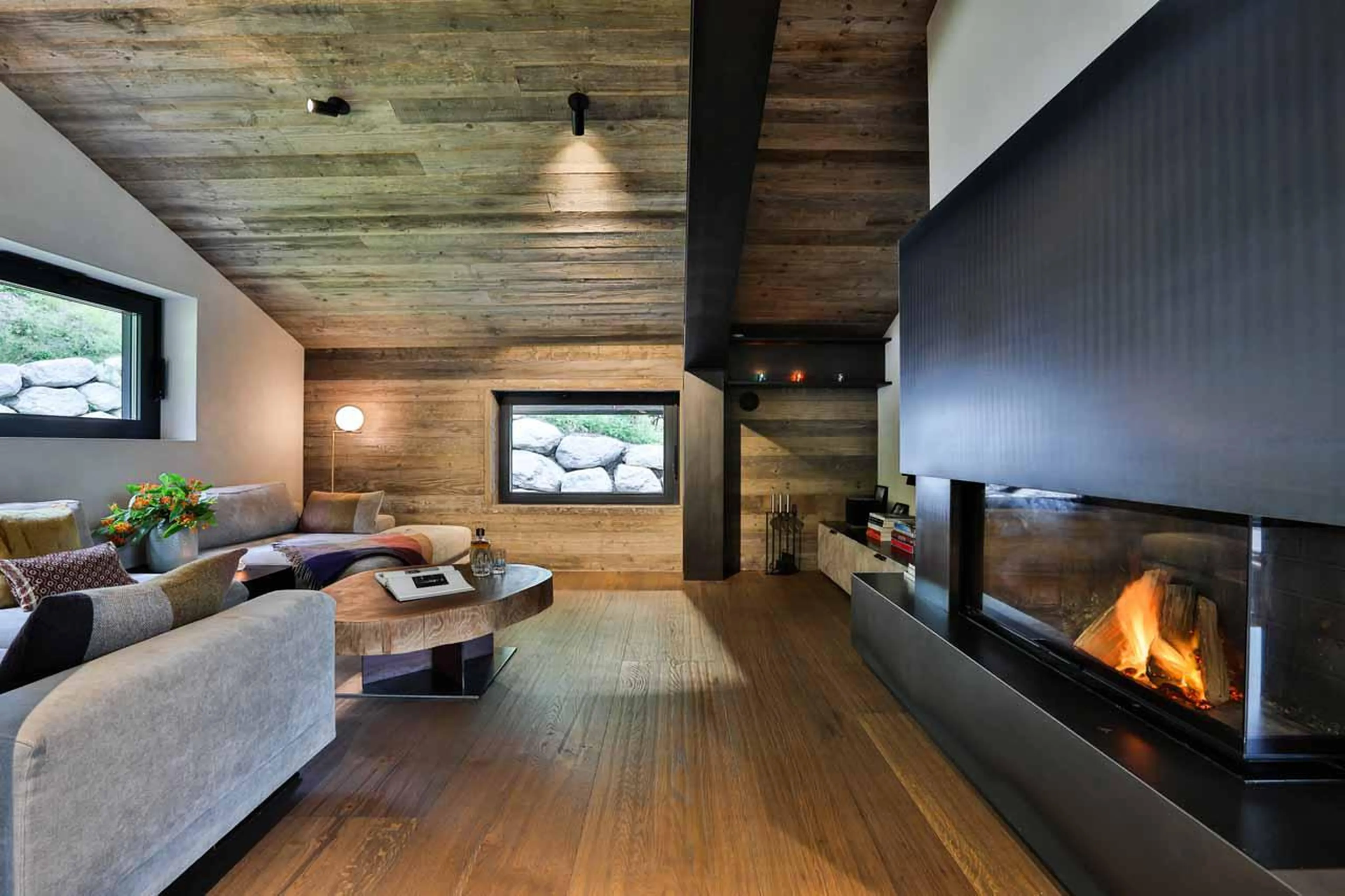 Cosy living area at Chalet On The Rocks in Chamonix