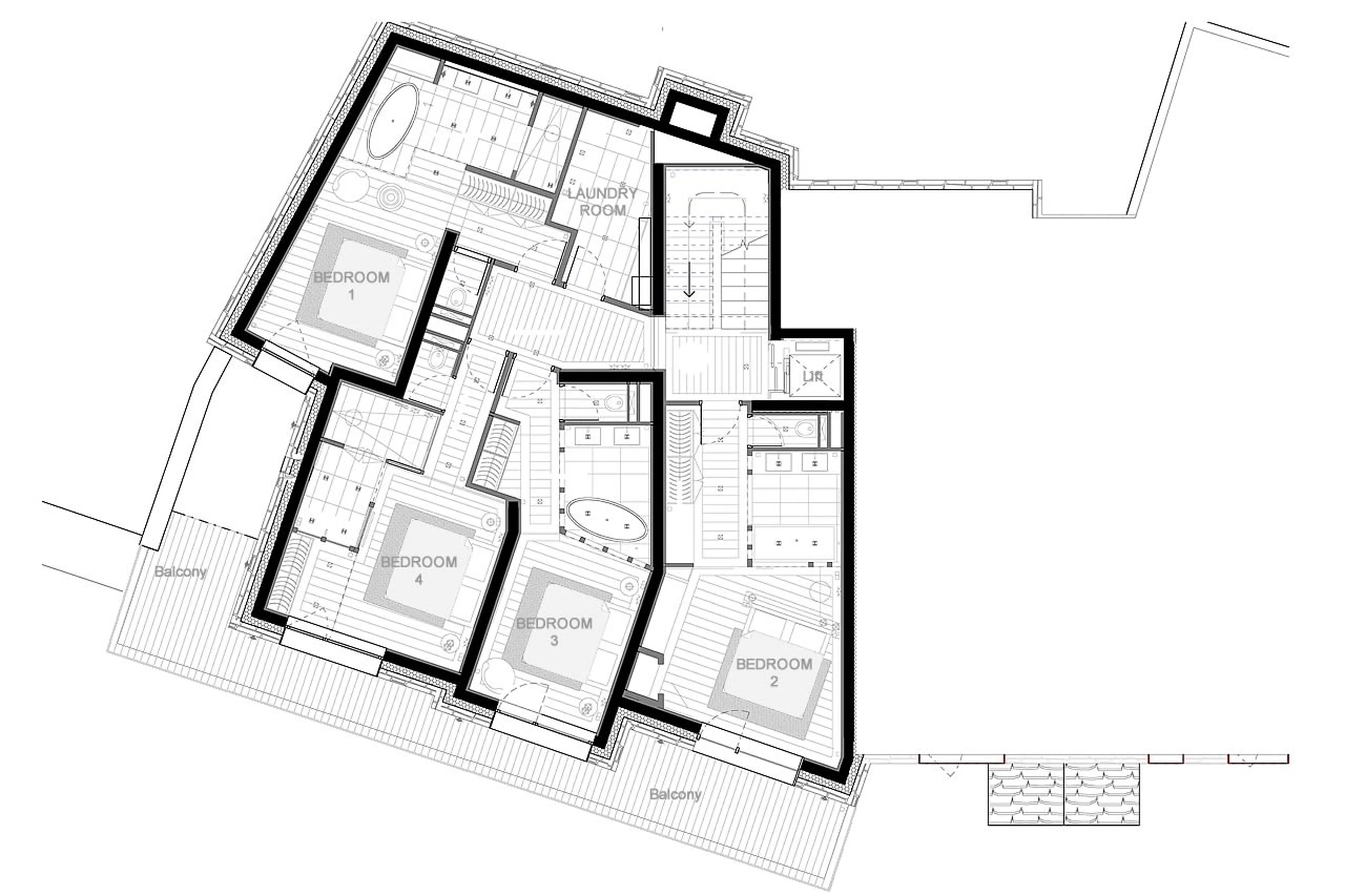 Level 1 floor plan of Chalet Orca in Val d Isere