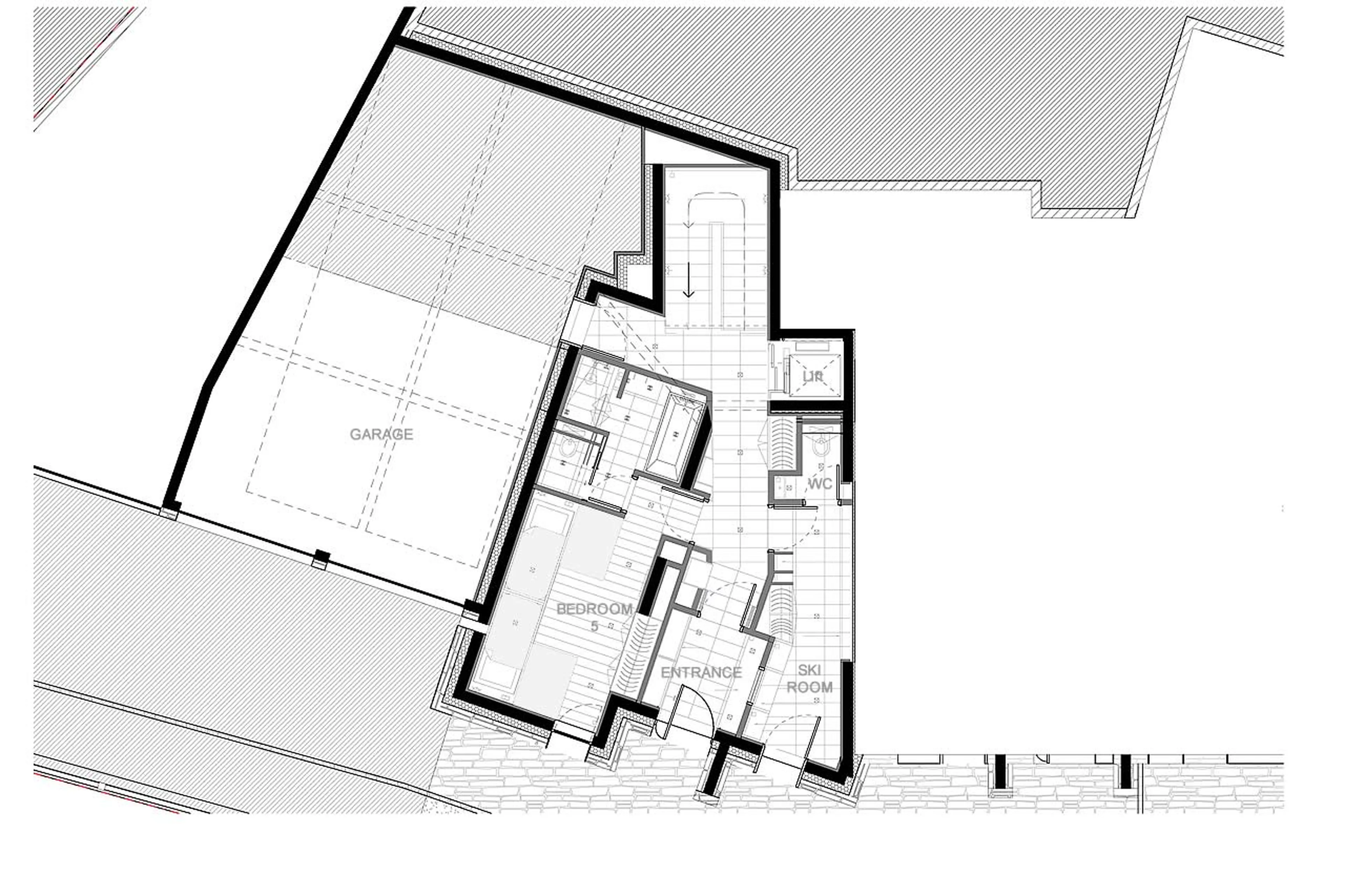 Level 0 floor plan of Chalet Orca in Val d Isere