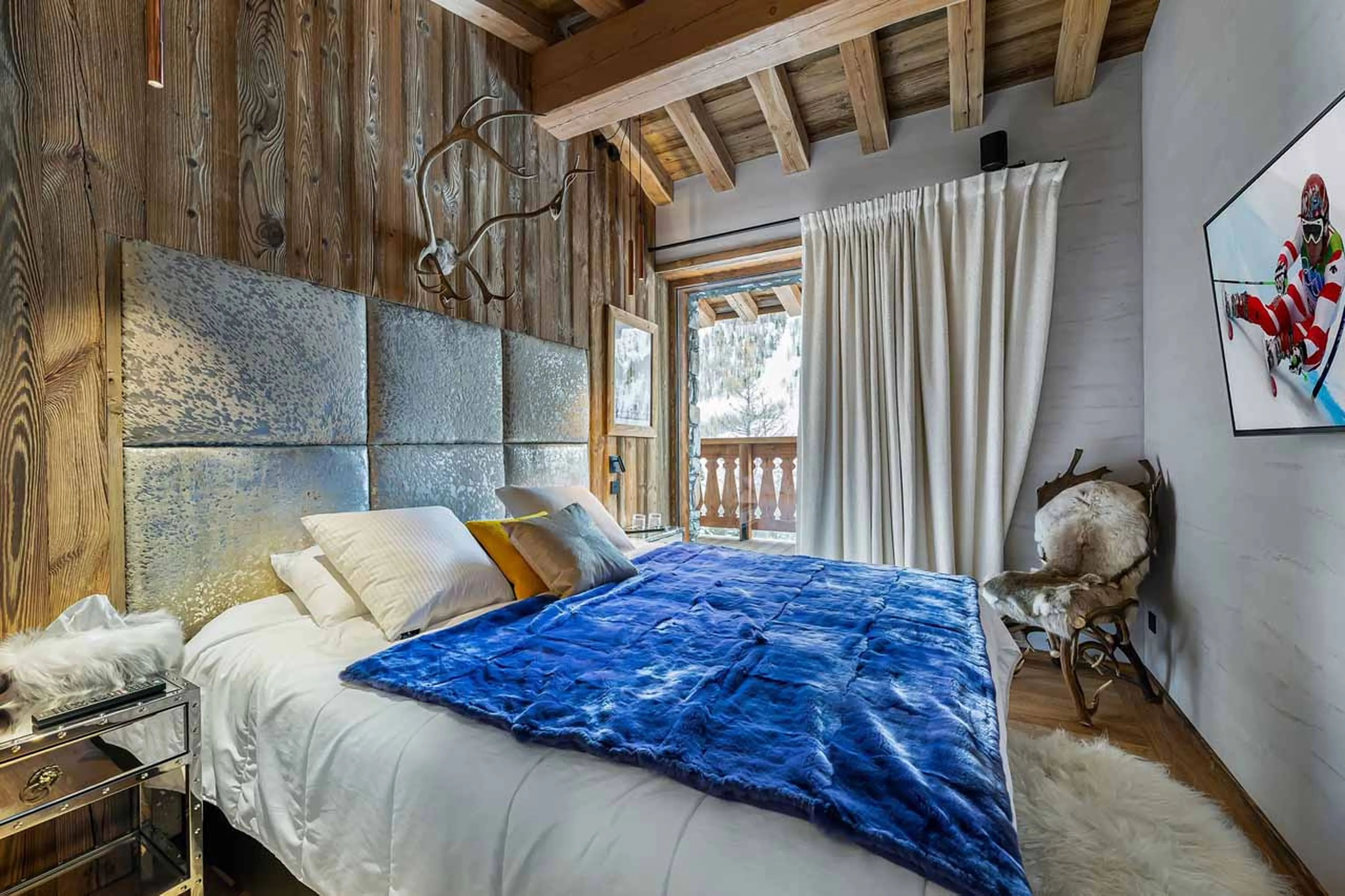 Bedroom two at Chalet Orca in Val d'Isere