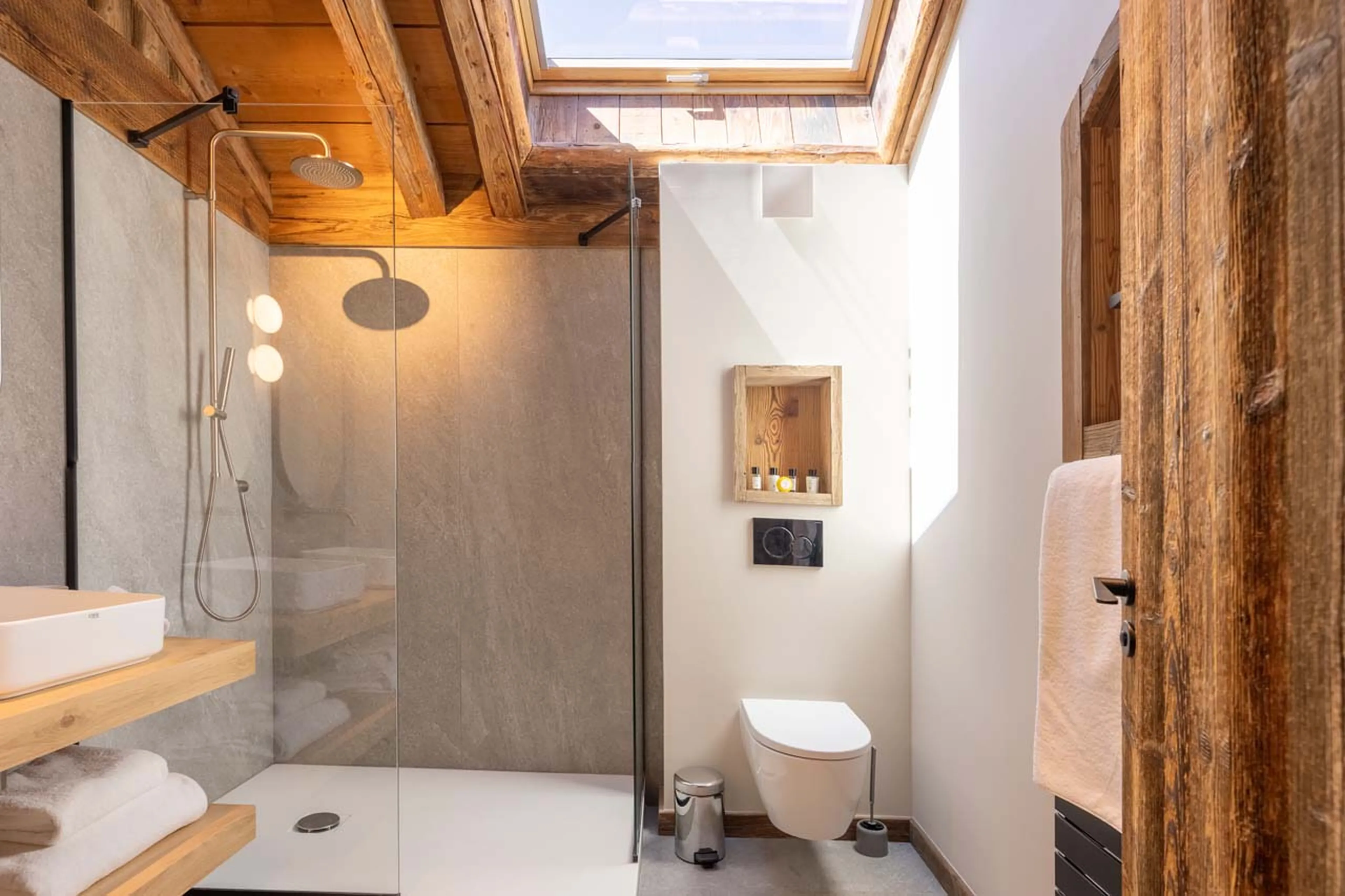 Shower room one at Chalet L'Orchidée in Meribel