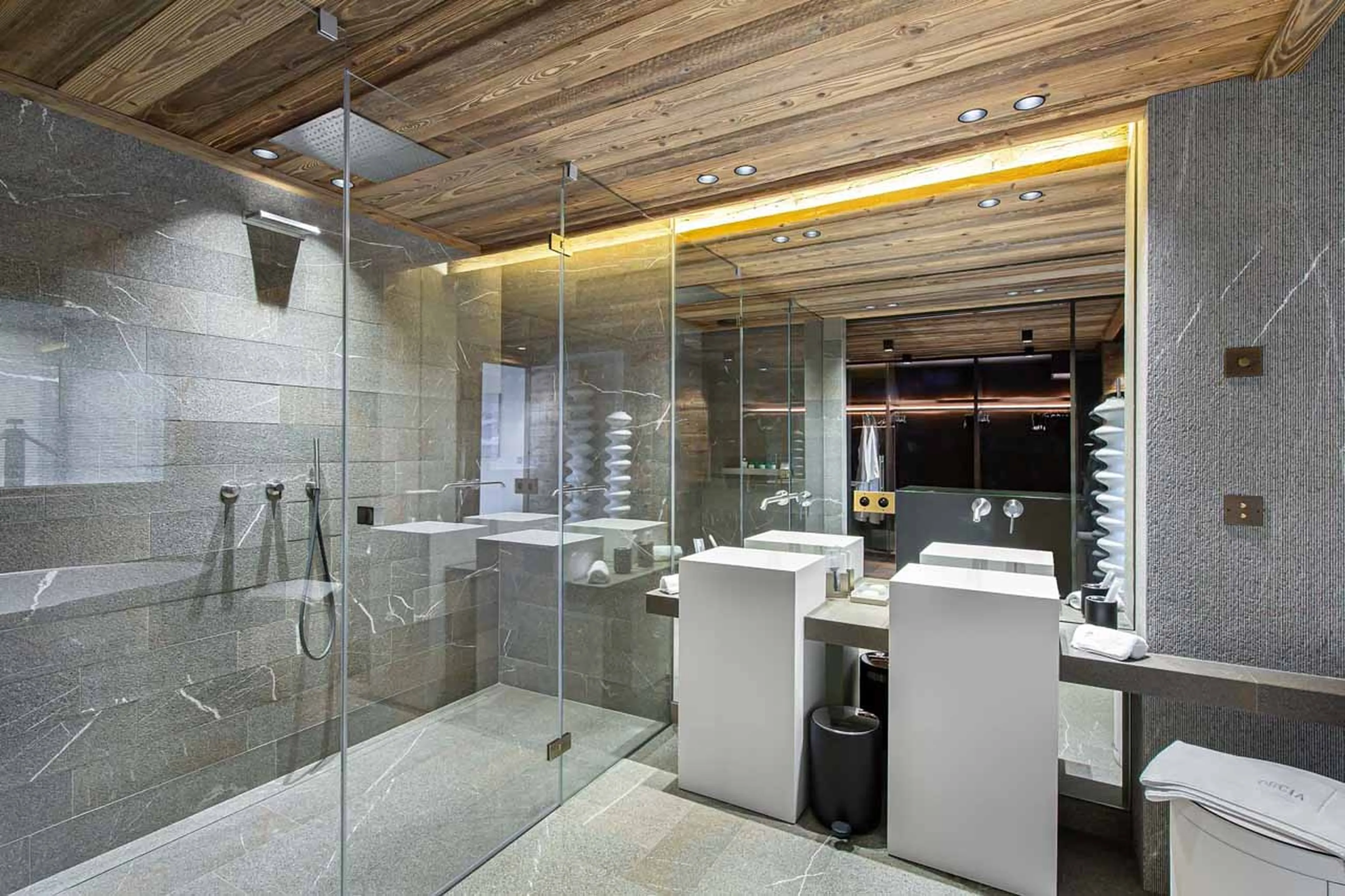 Walk-in shower at Chalet Orcia in Megeve