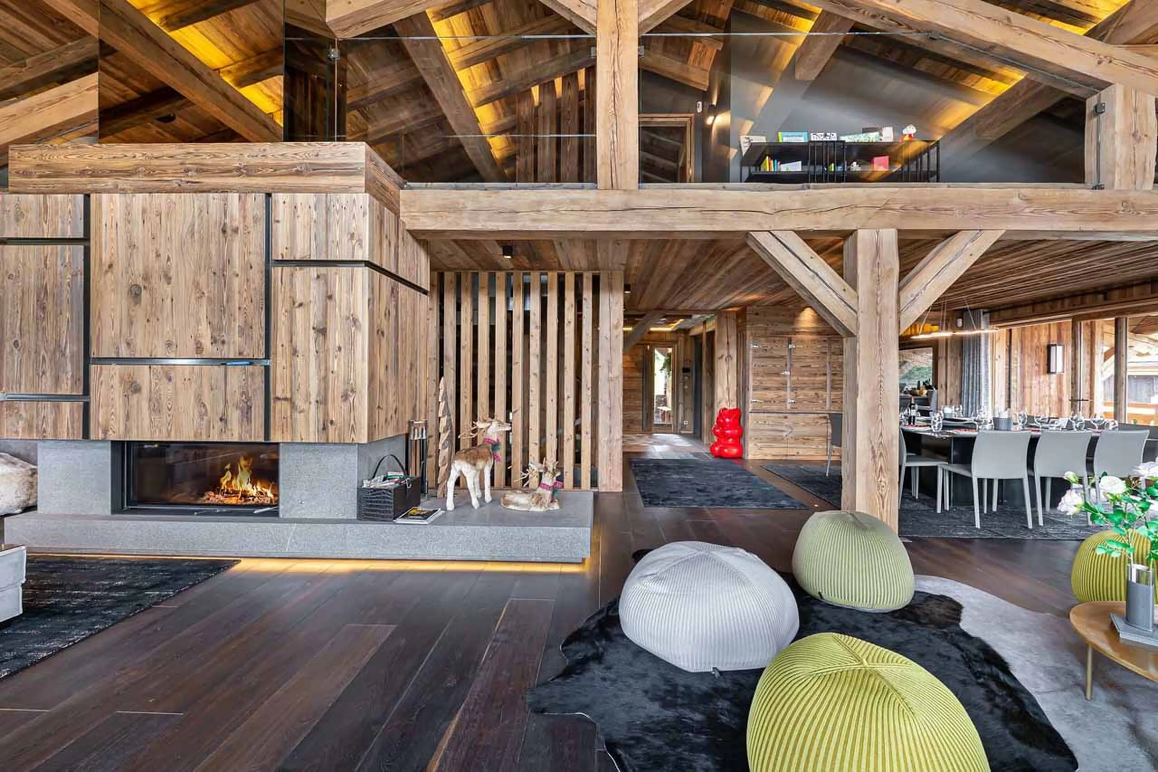 Living and dining area at Chalet Orcia in Megeve