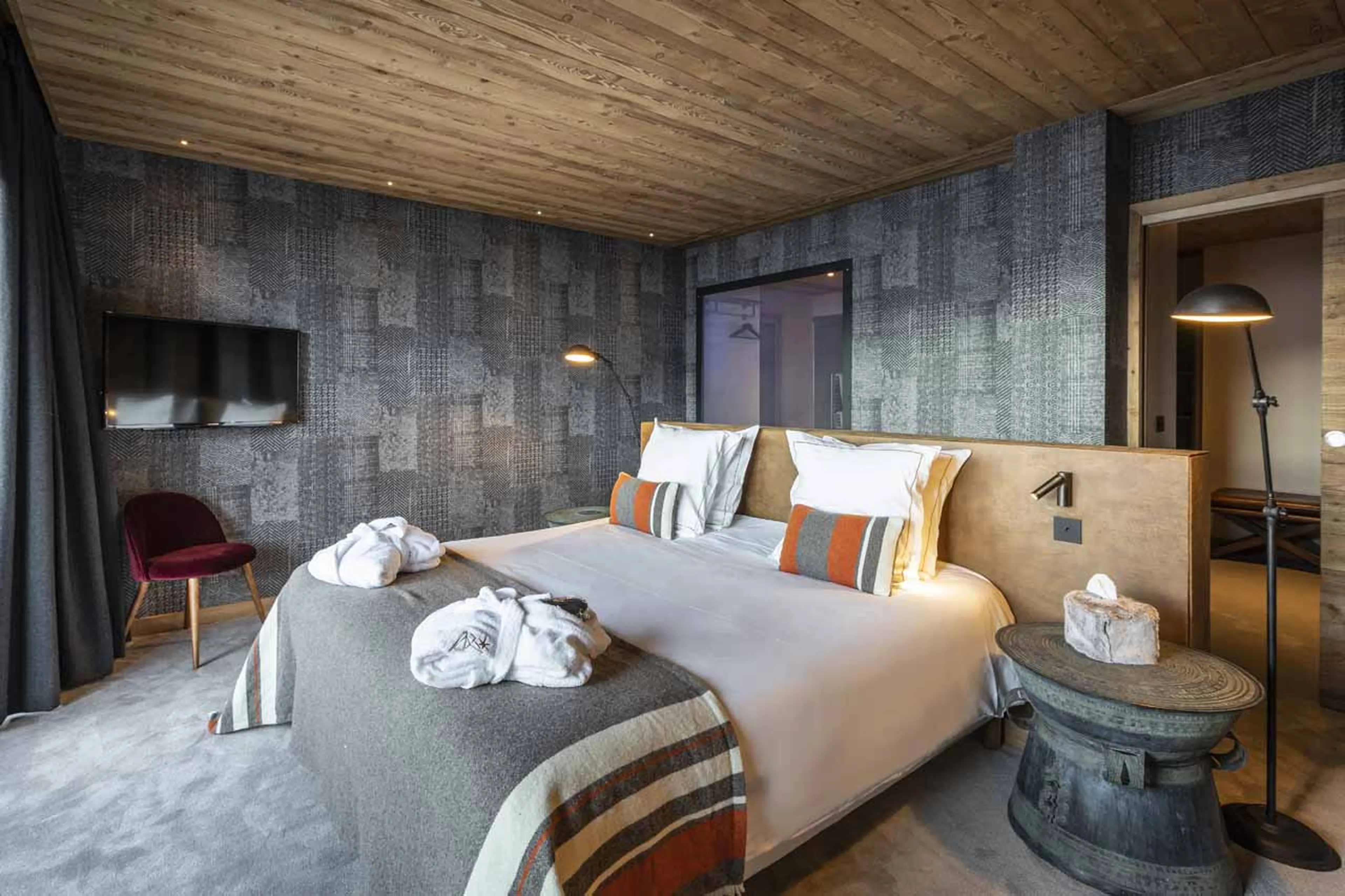 Bedroom one at Chalet Orlov in Val Thorens