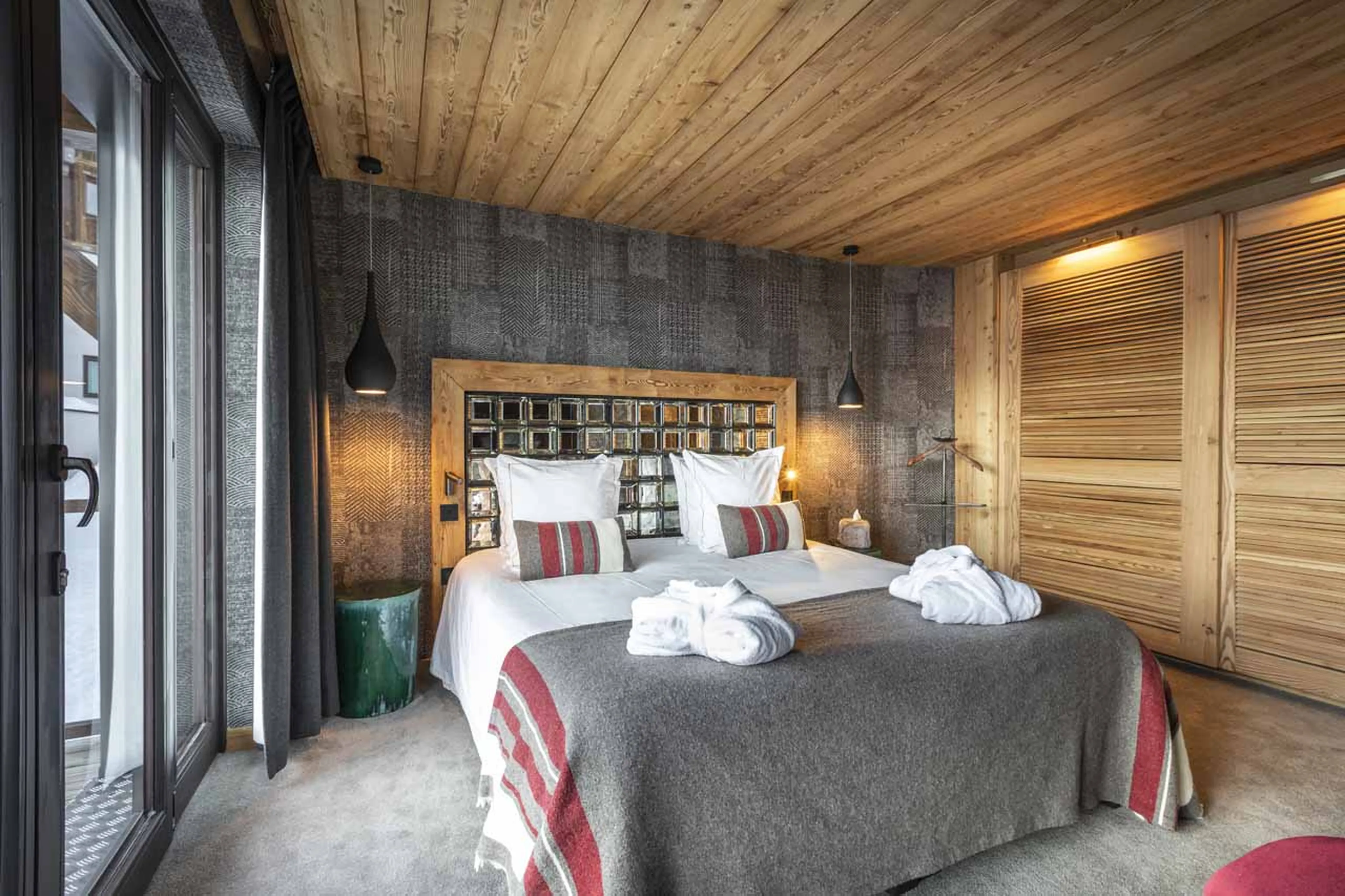 Storage in bedroom three at Chalet Orlov in Val Thorens
